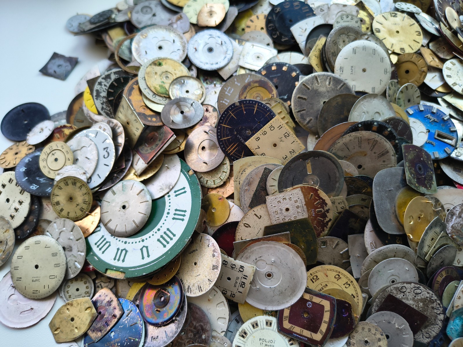 100pc Vintage Watch Dials Lot Mixed Men Women Steampunk Art Craft Repair Parts