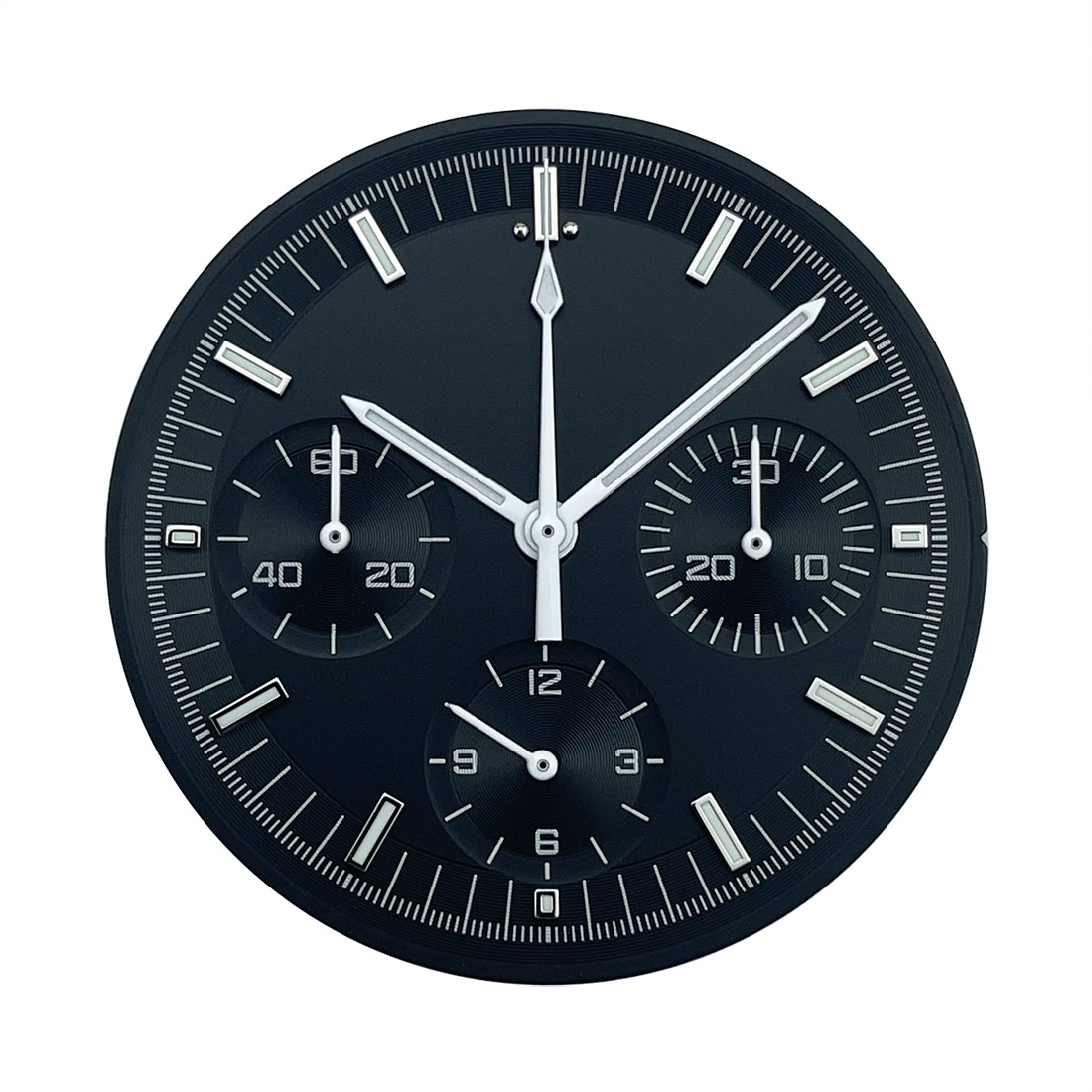 Seagull ST1902 Chronograph 3 Register 32.5mm Black Dial and Matching Hands Kit