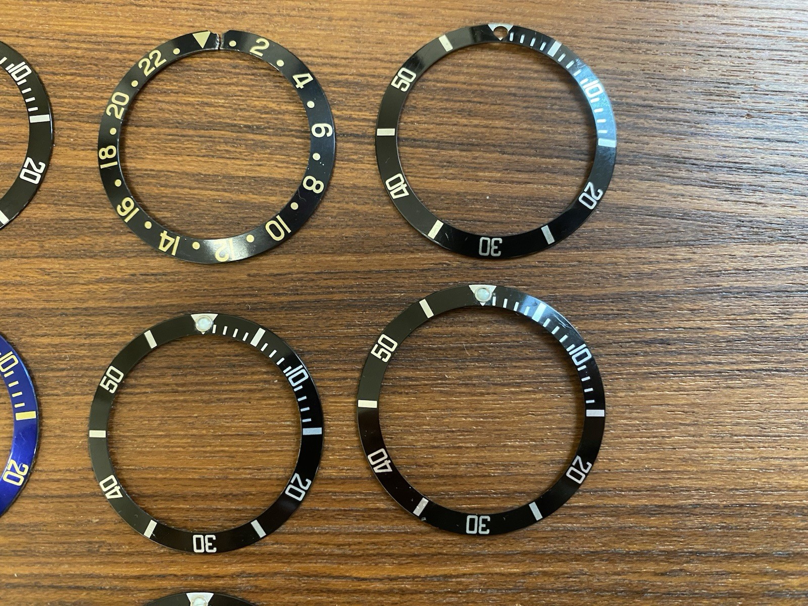 Rolex Genuine Lot of 10 Bezel Inserts Used Original Parts Submariner 16610 GMT