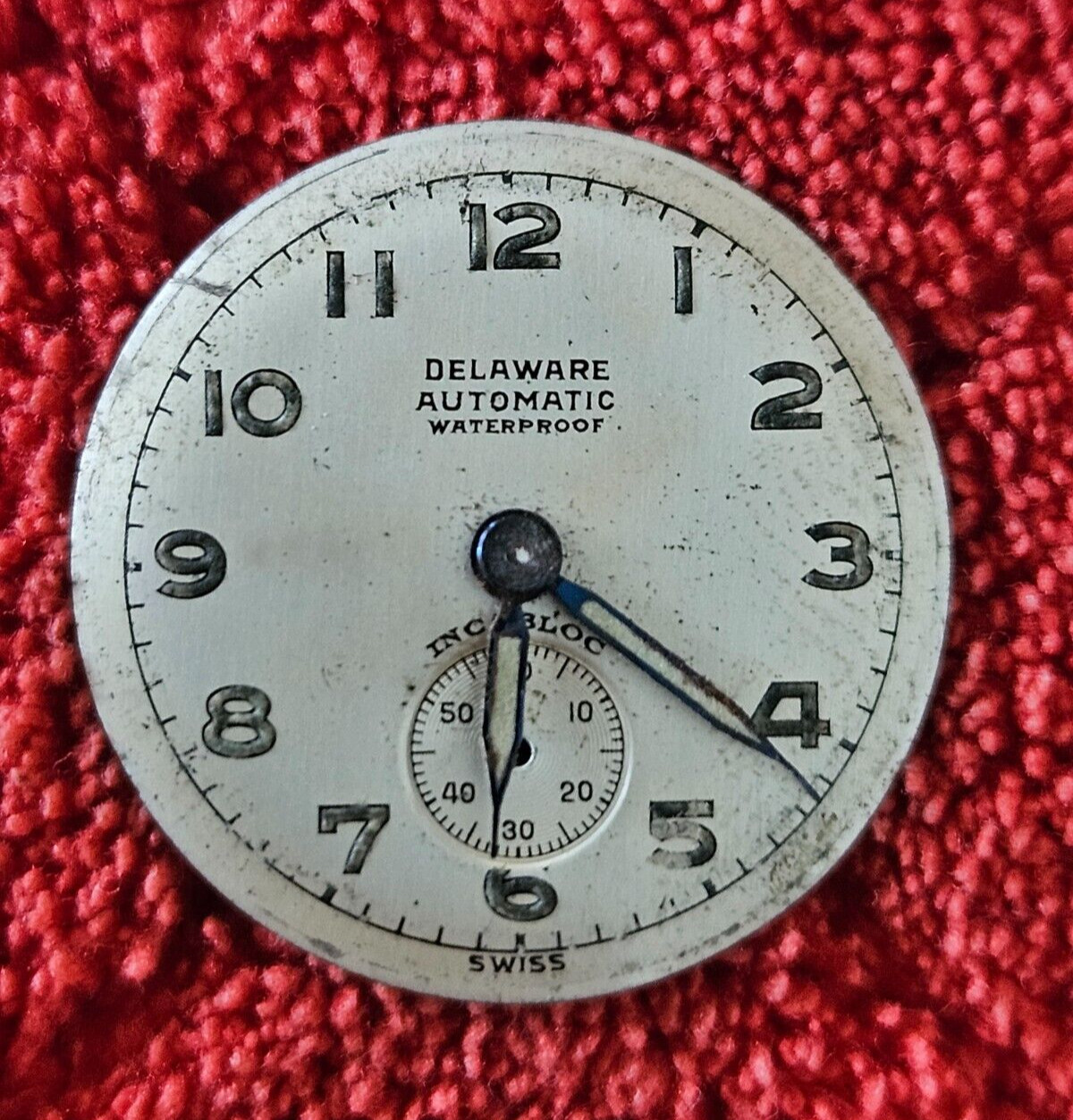 DELAWARE AUTOMATIC WATERPROOF INCABLOC SWISS WRISTWATCH DIAL