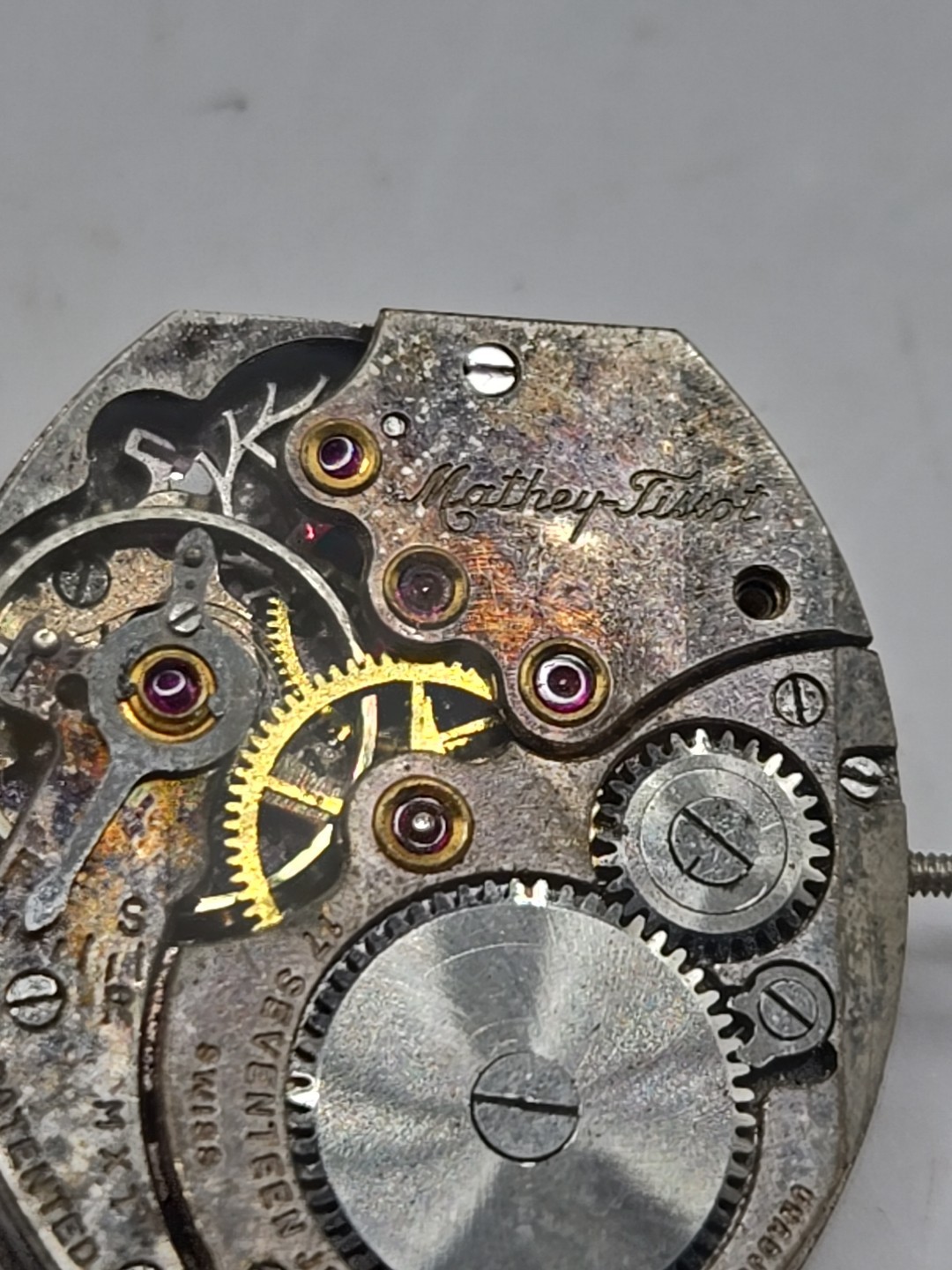 Vintage Mens Mathey Tissot Cal 404 Watch Movement Running For Repairs