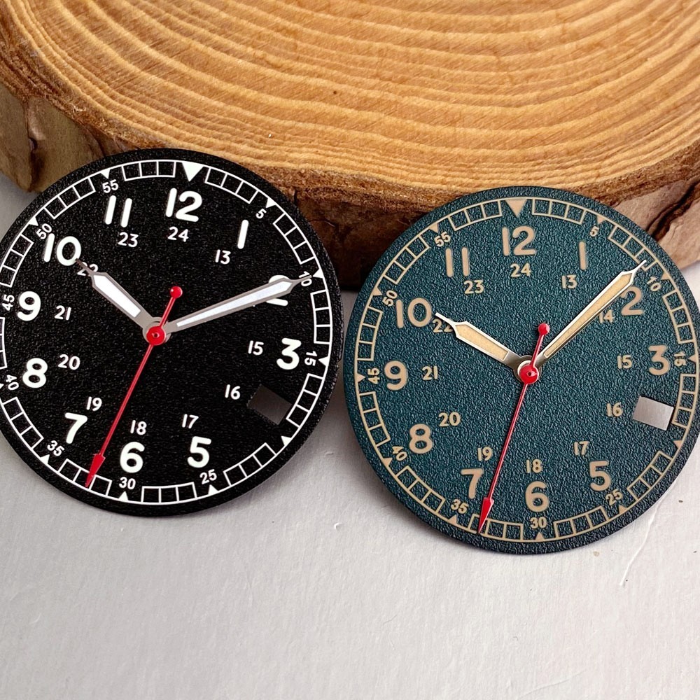New 29mm Frosted Particles Arabic numerals Sterile NH35 Watch Dial Face Set Lume