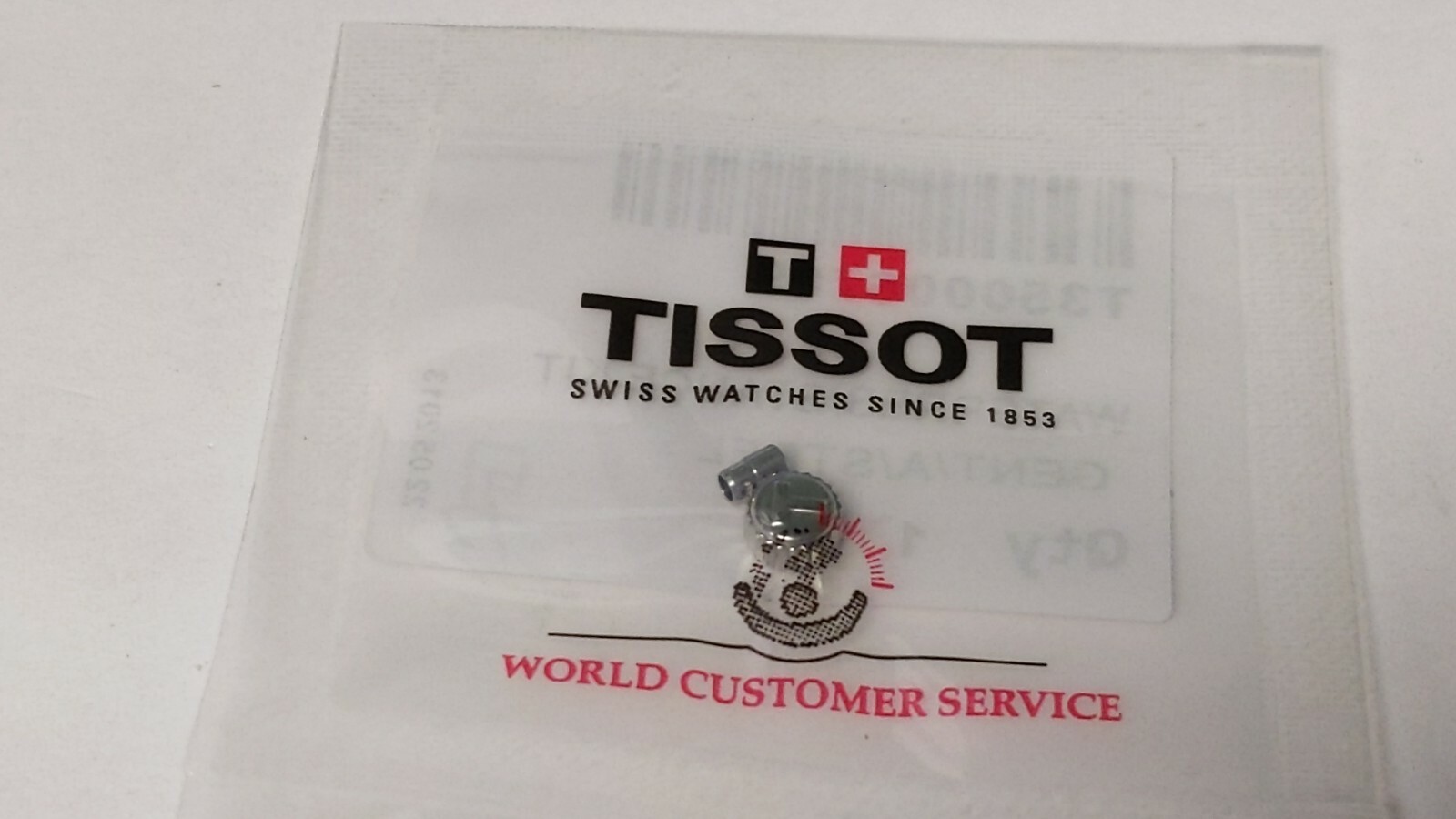Tissot CROWN S/S T35006709 with tube approx 5.2mm crown diameter “T” logo gents