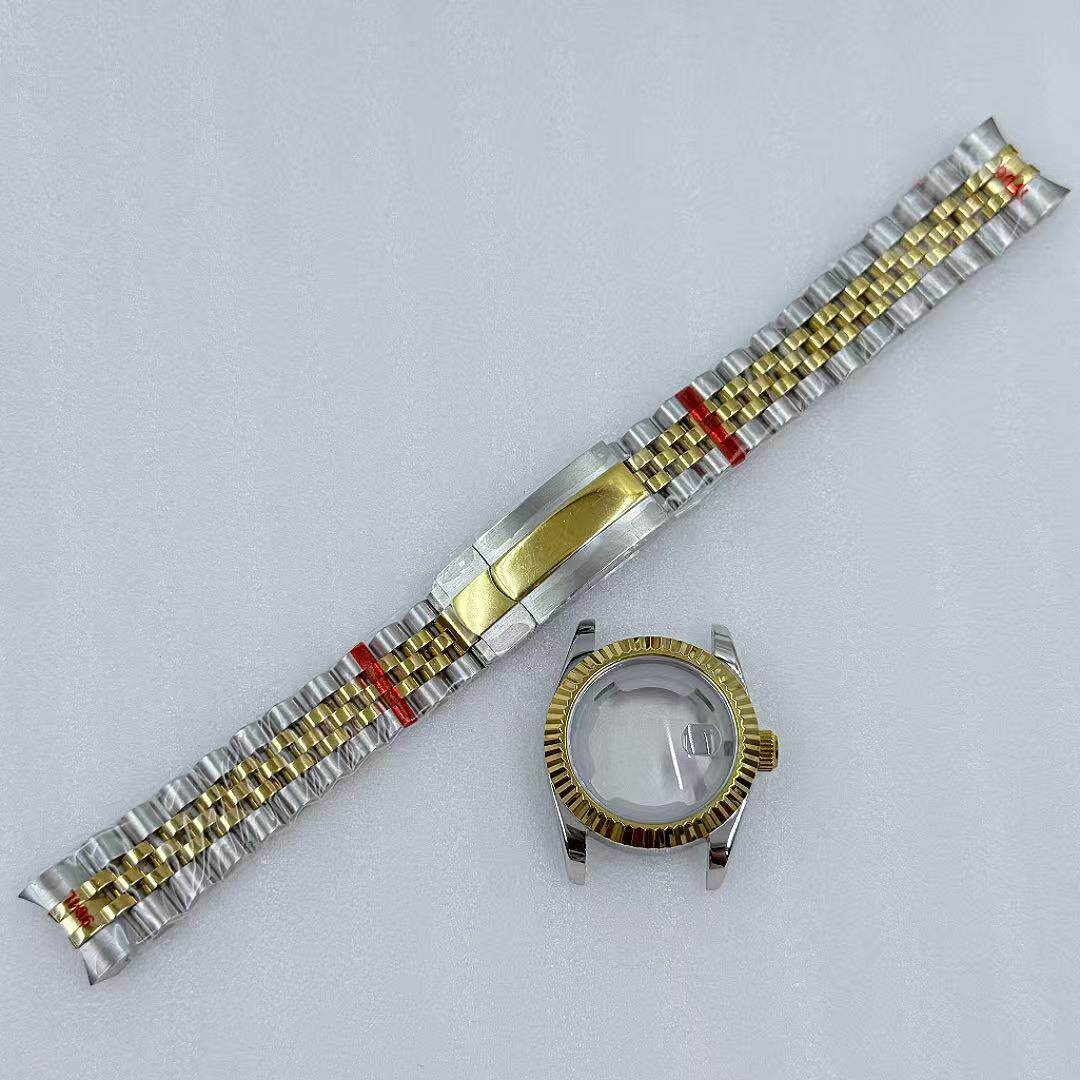 31mm Female Stainless Watch Case +Strap Sapphire for Nh05 Movement 24.5mm Dial