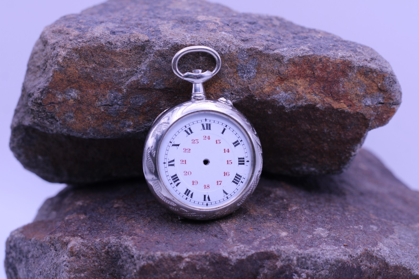ARGENTAN LADIES SWISS POCKET WATCH FANCY CASE & DIAL 31.4mm DIAMETER NOS (EP)