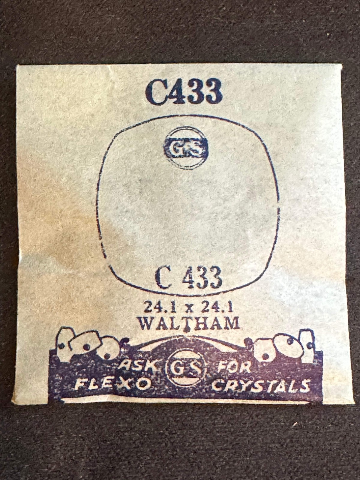 GS Flexo Flat Crystal C433 for WALTHAM – 24.1 x 24.1 mm – New