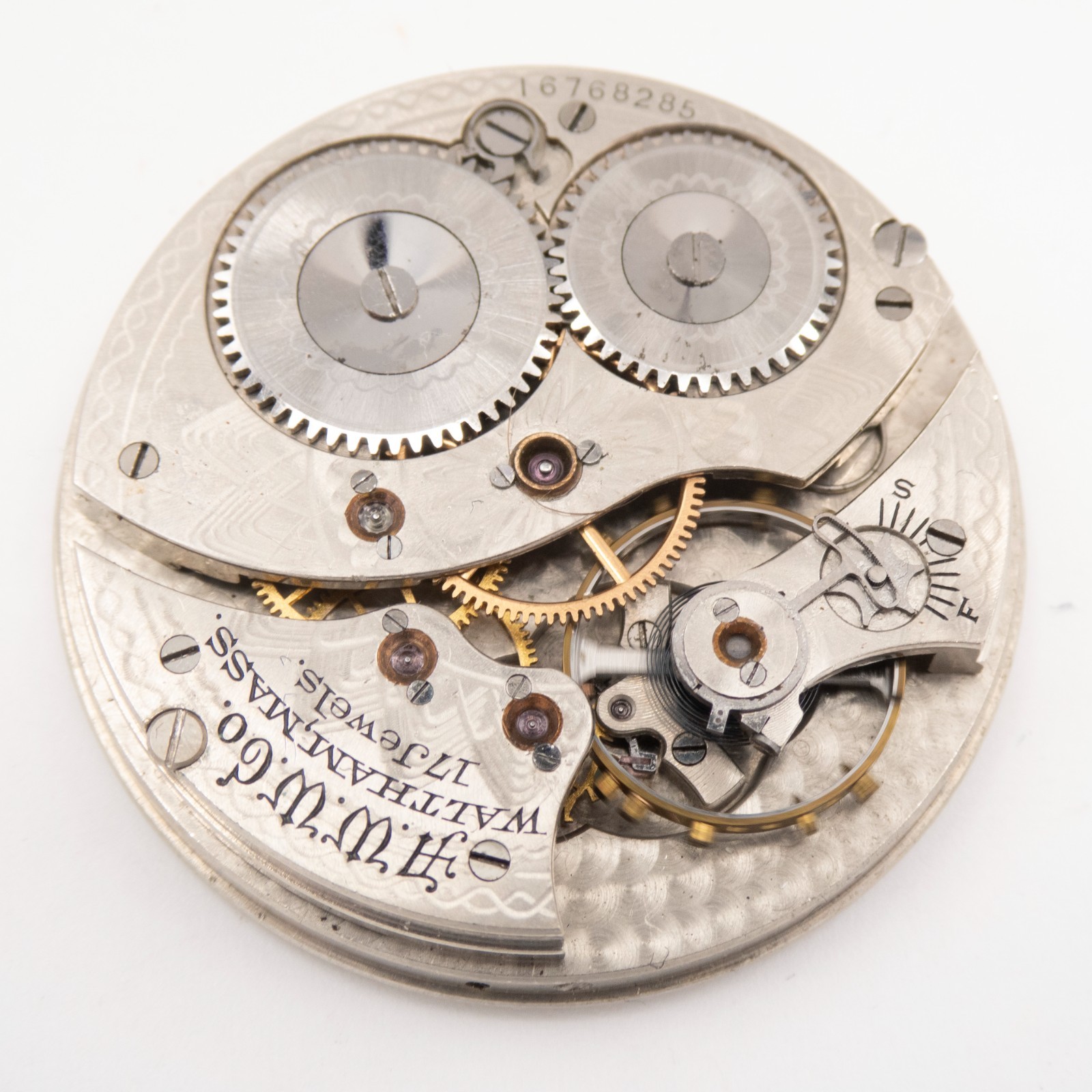 Waltham Grade No. 225 12-Size 17-Jewel Antique Pocket Watch Movement, Runs