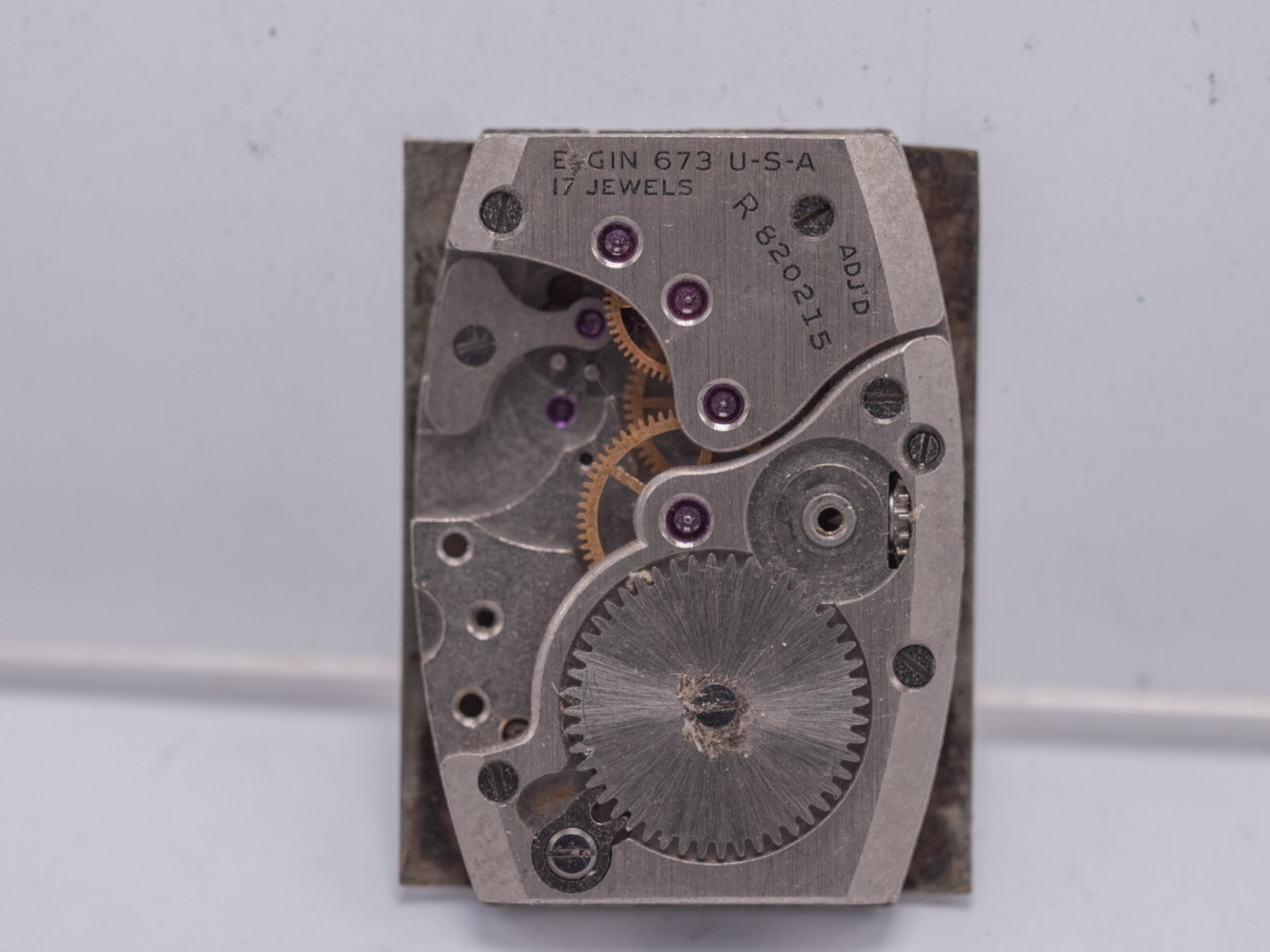 Elgin DeLuxe 673 Wrist Watch Movement – Missing Balance Etc. Parts AS-IS!