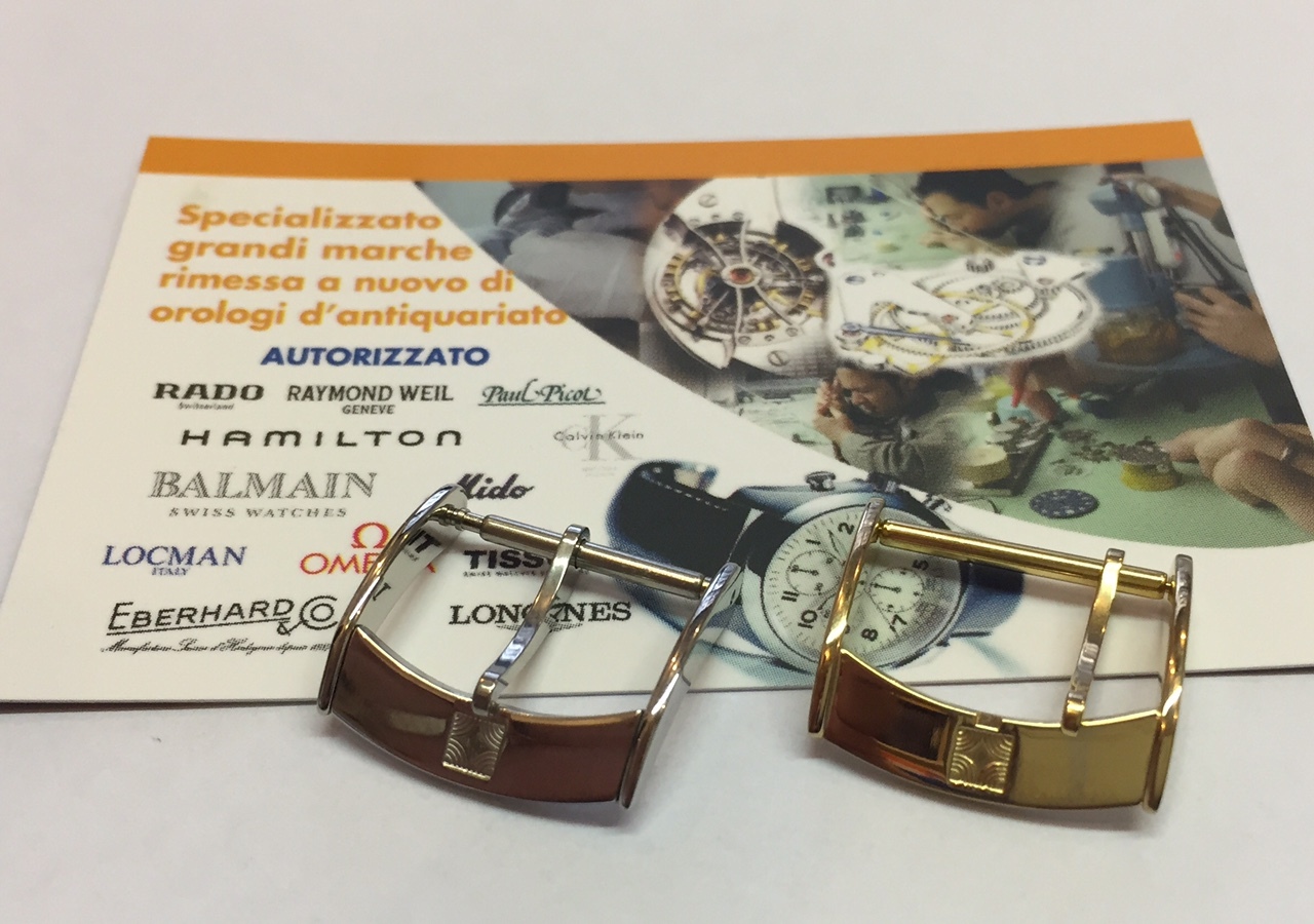 Original Zenith Steel or Yellow Laminated Pin Buckle 18mm or 16mm