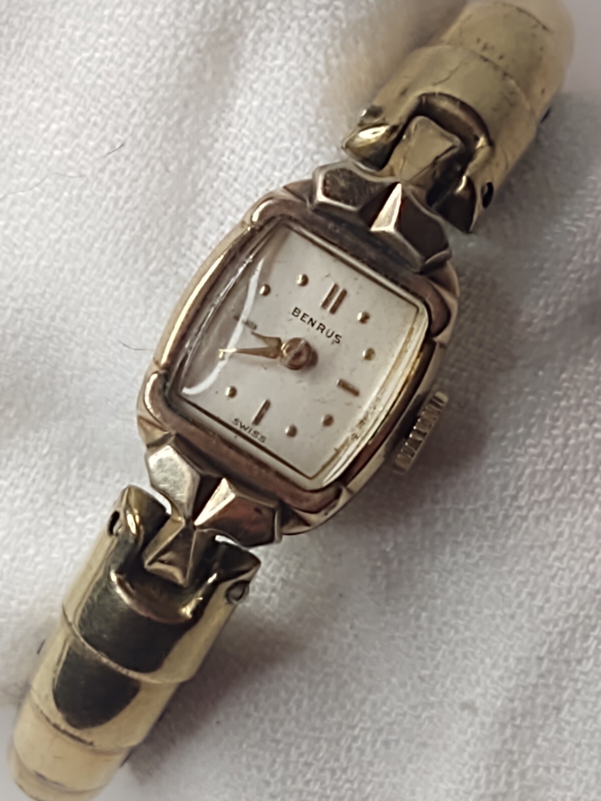 Benrus Swiss Watch 17 Jewel 10K Gold Filled The Spirit of Paris Band Vintage