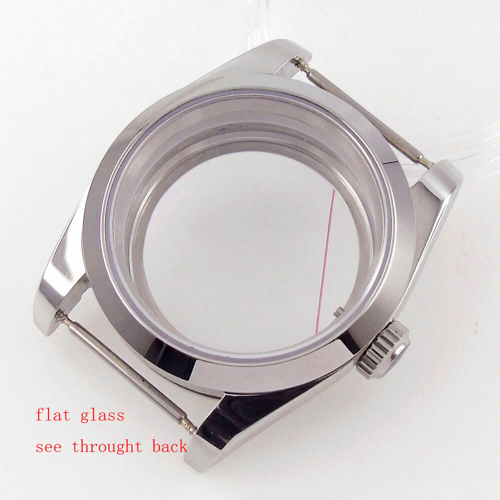 Bliger 36mm/39mm Silver watch case sapphire glass for NH35 NH36 MIYOTA 8215 821A