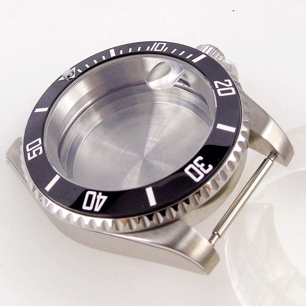 20ATM 40MM Watch Case Black Ceramic Bezel AR Sapphire Glass Fit NH34A NH35 2824
