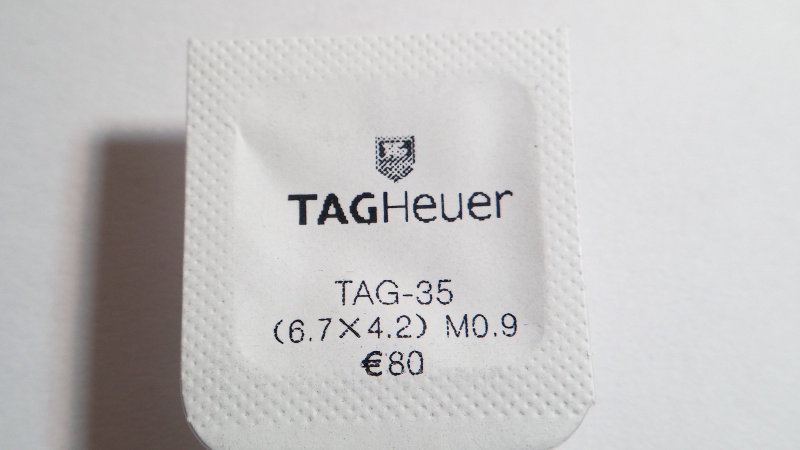 Tag Heuer WHITE screwdown crown 6.7mm x4.2. M0.9 Tag-35. NEW sealed