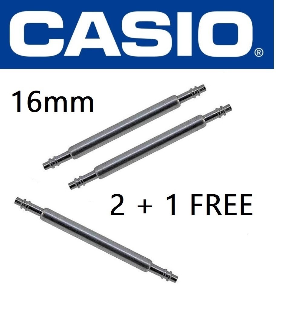 Genuine Casio Watch Strap Spring Bar Rod 16mm, 2mm thick, pack of 3 , 74286516