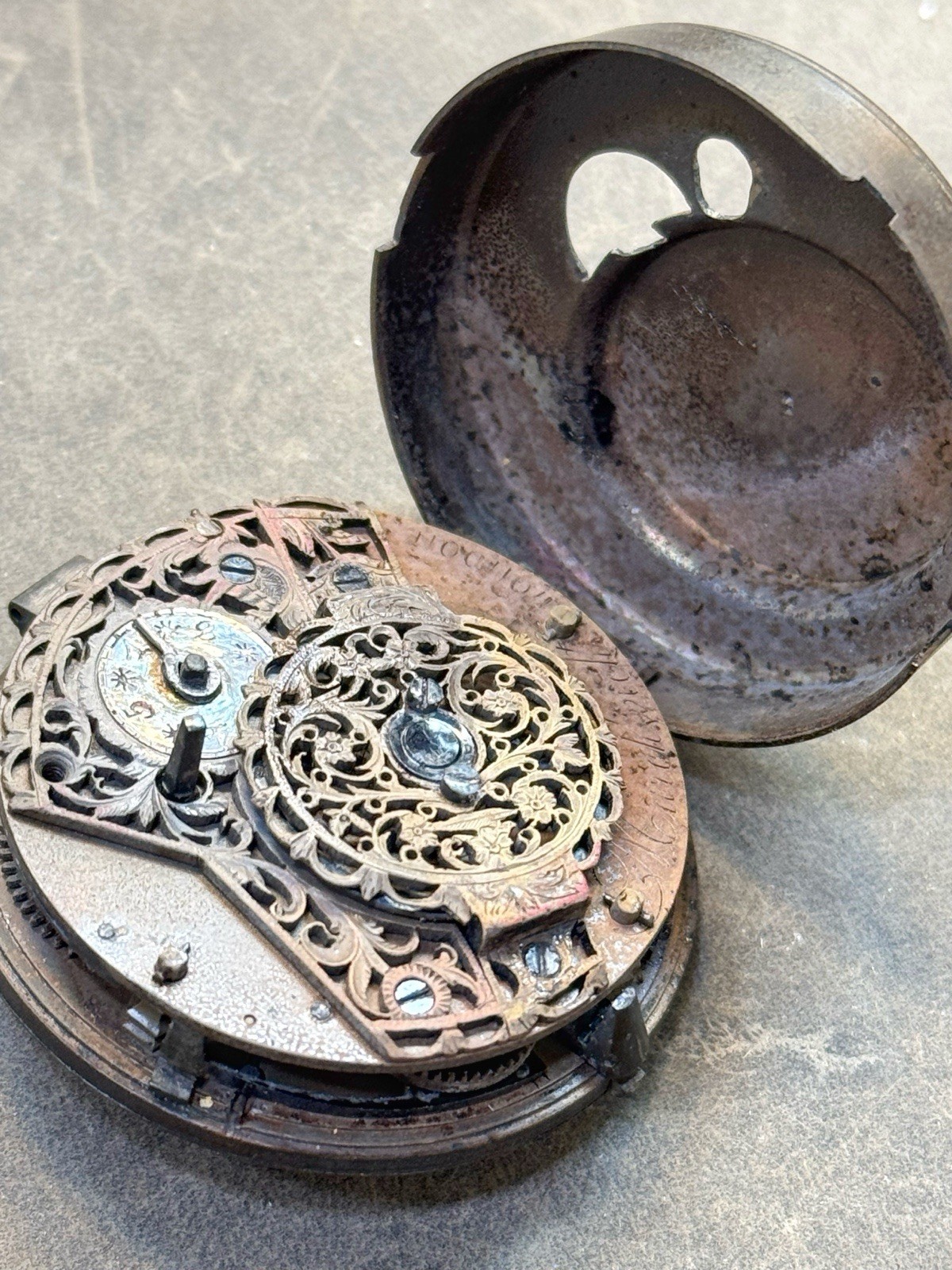 Antique Markwick London Verge Fusee Pocket Watch Movement & Dial Repair