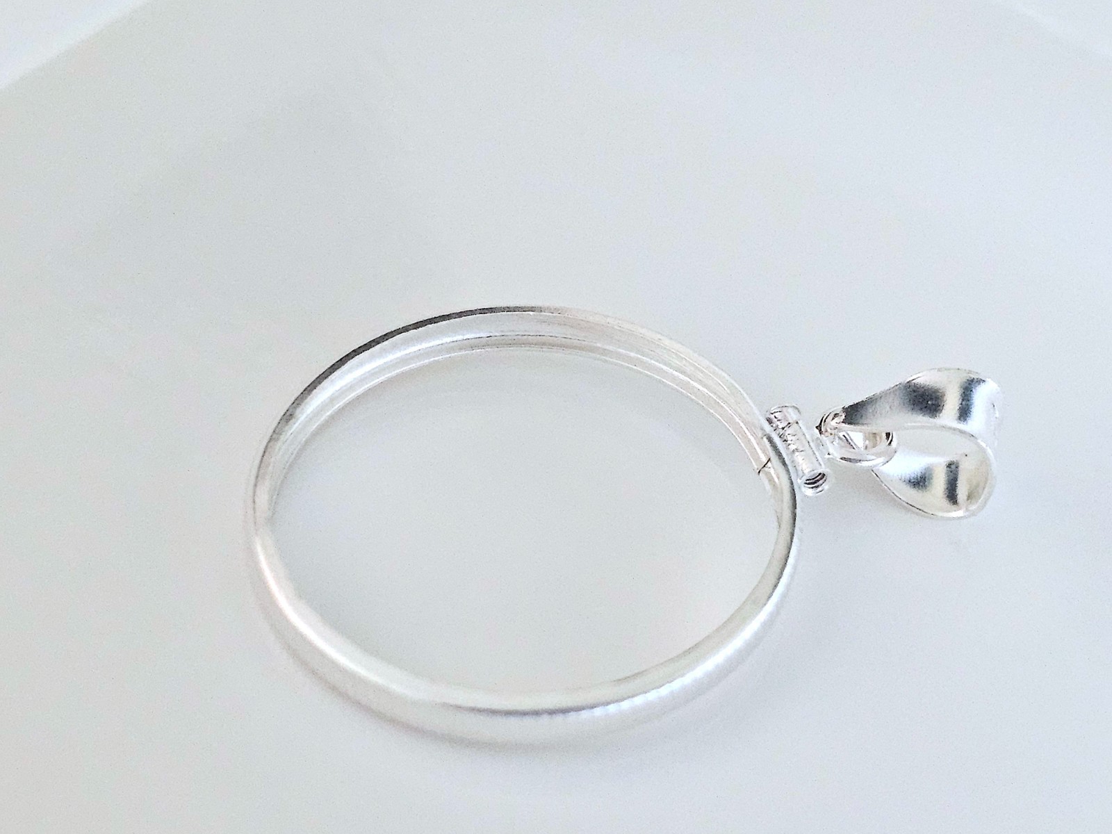 925 Sterling Silver Screw Top Simple Bezel for 26mm Susan B Anthony Sacagawea