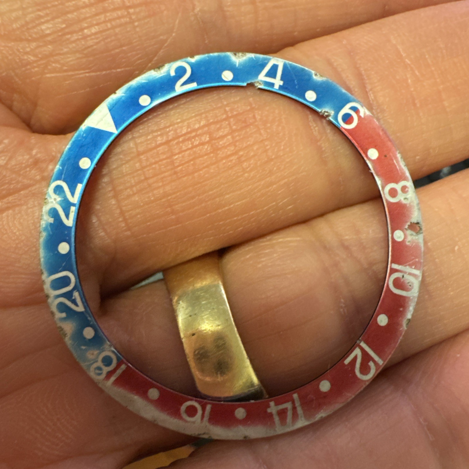 Genuine Rolex GMT Master 1675 Bezel Insert Faded and used patina