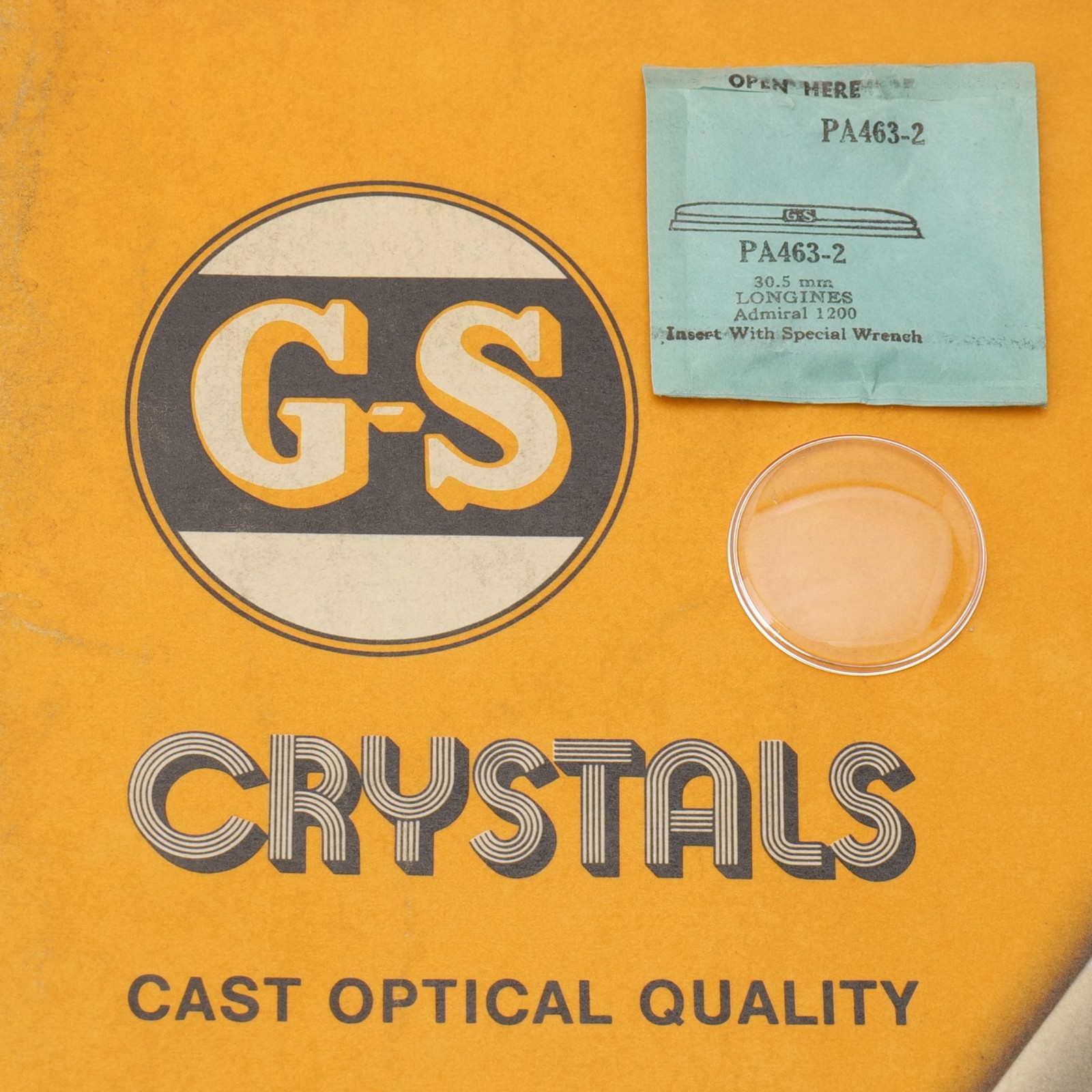 NOS GS Watch Crystal PA463-2 Longines Admiral 1200 30.5mm New Old Stock (PA1D2)