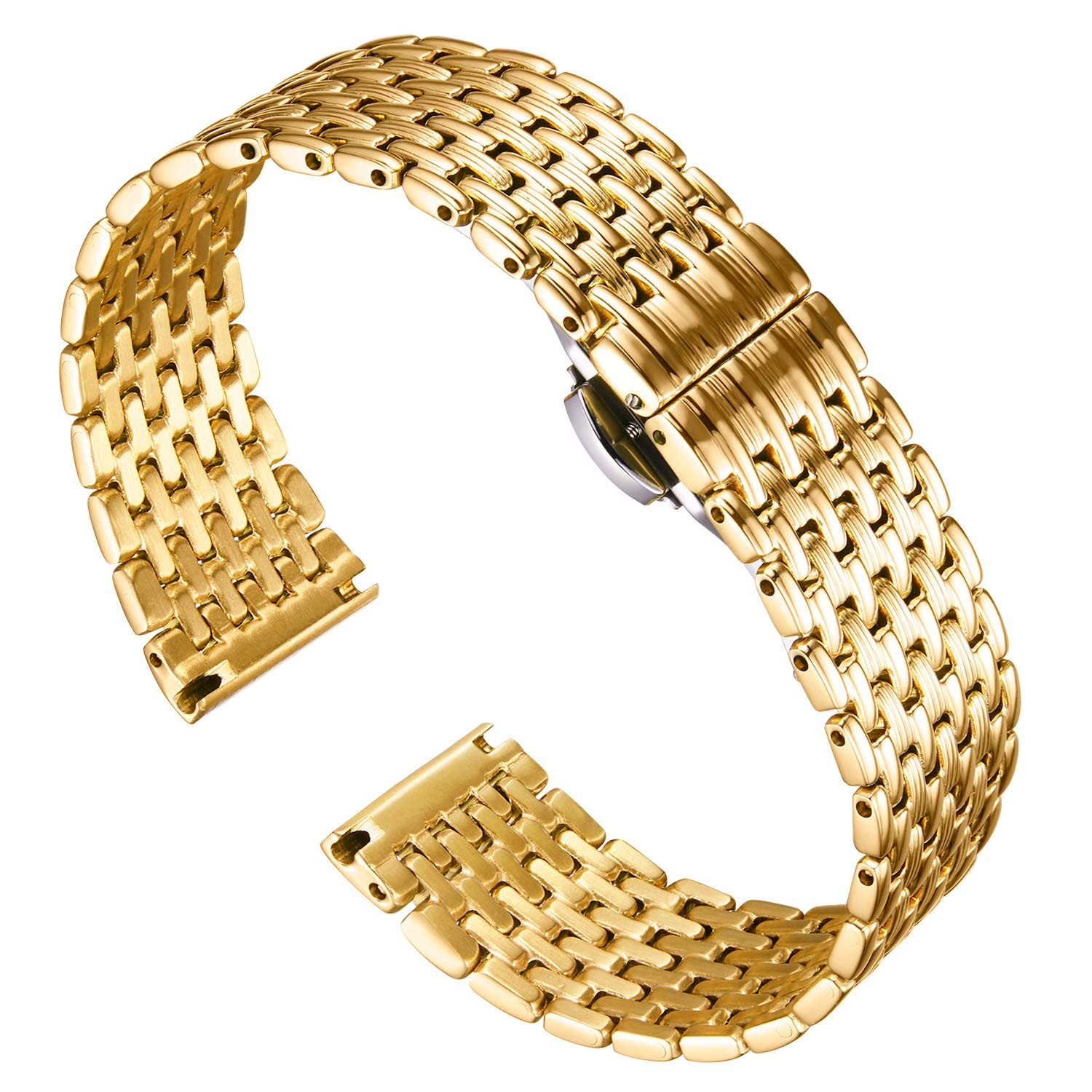BINLUN Ultra Thin Mesh Stainless Steel Watch Band Light Watch Strap… Fast Ship