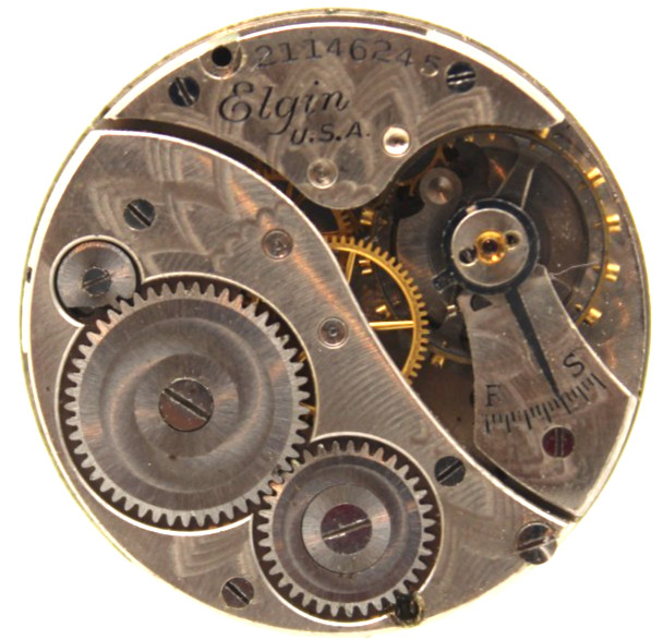 1919 ELGIN POCKET WATCH MOVEMENT 21146245 GRADE 431 6/0s 7j (LP3)