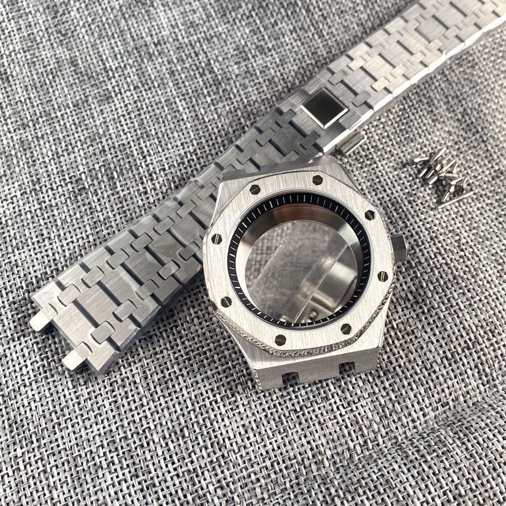 42mm Stainless Steel Watch Case Chapter Ring Sapphire Glass Fit Japan NH35 NH36