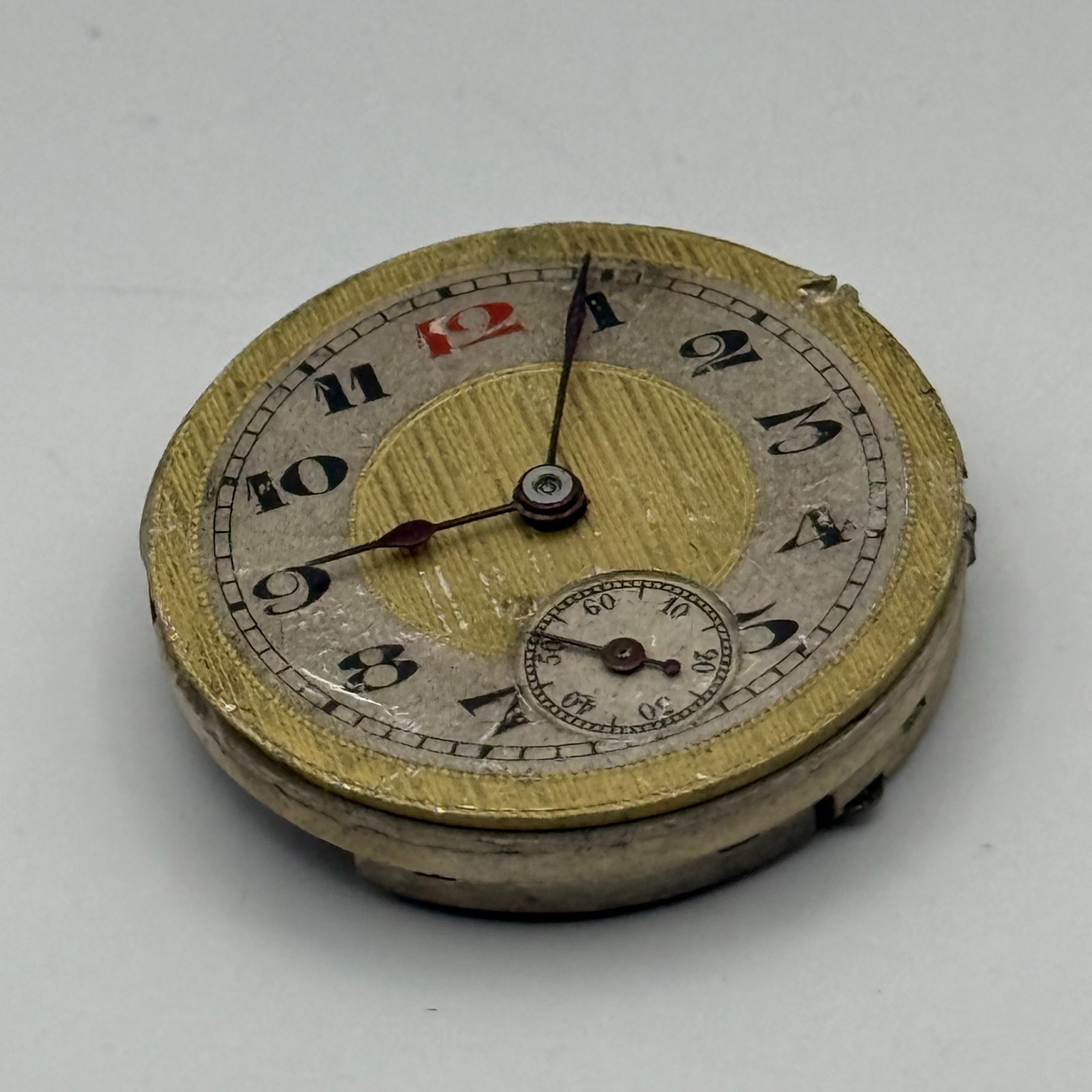 Dreadnought Watch Movement 15 Jewels Sub Seconds Manual Wind Vintage Parts 24.7m