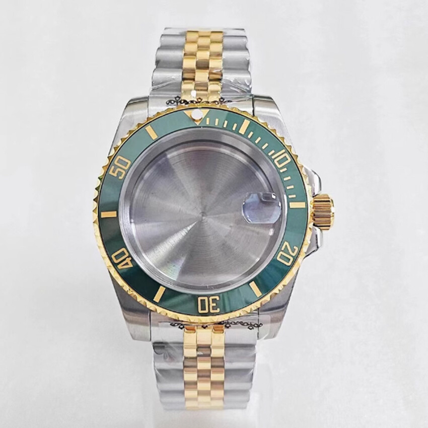 40MM Watch Case Inter-gold Strap + Bezel Sapphire Glass for NH35/36/4R Movement