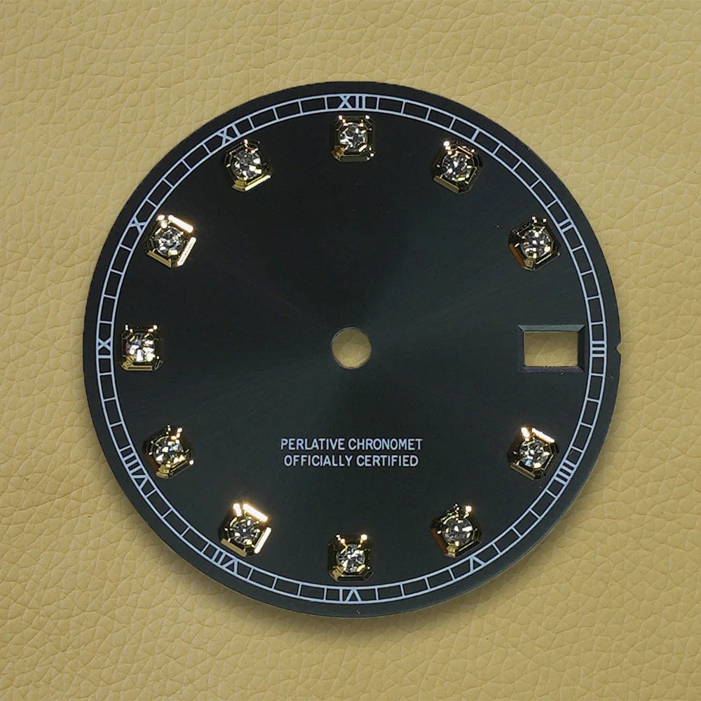 28.5Mm S Logo Dial NH35 Dial Sunray Diamond Fit NH35/NH36/4R/7S Movement Watch M