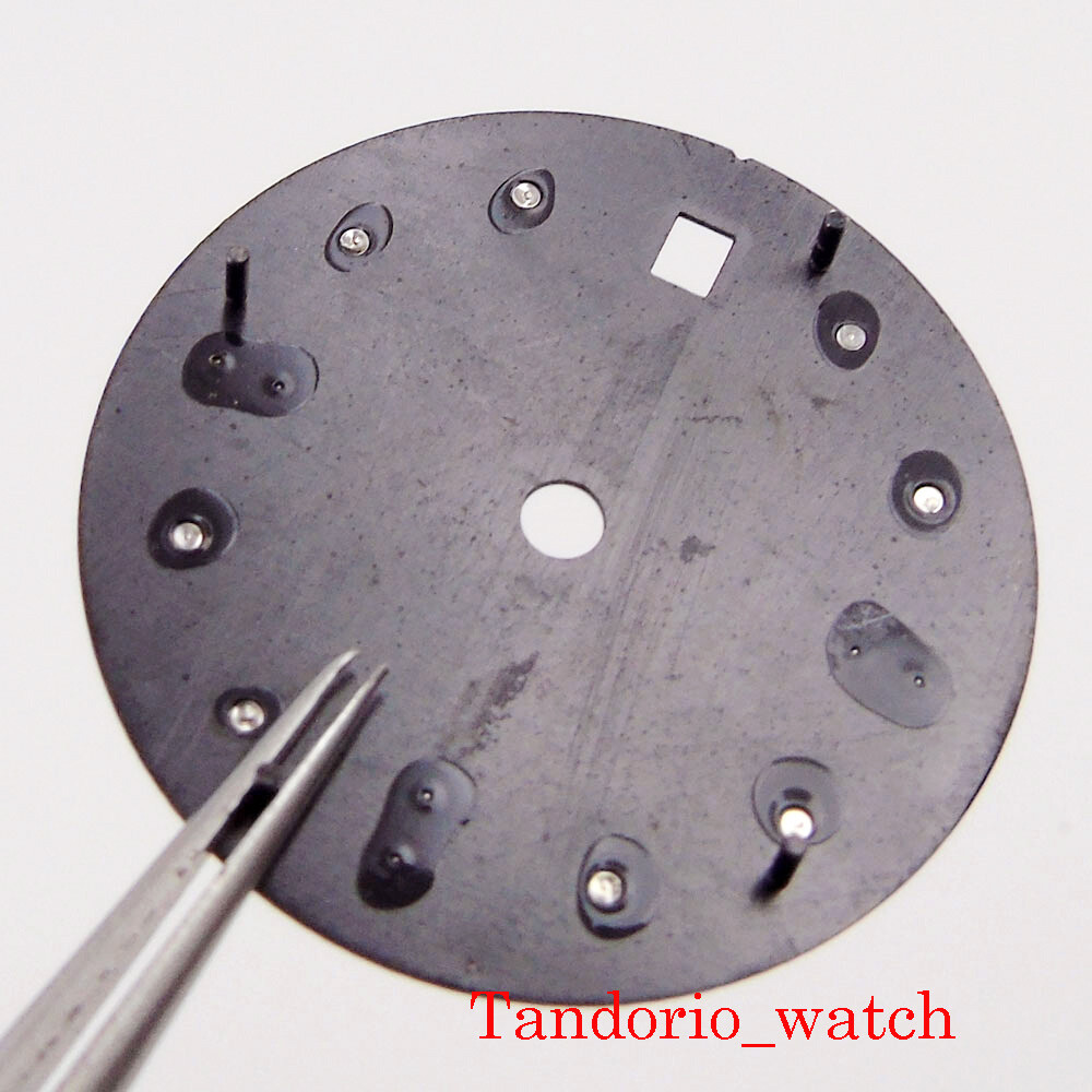 28.5mm Black Dial Yellow Marks Green Luminous Fit MIYOTA 8215 ETA 2824 2836