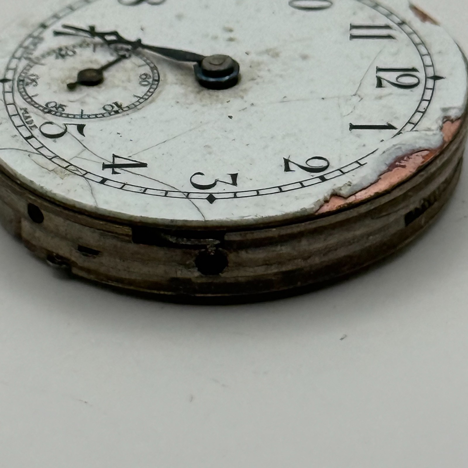 15 Jewels Trench Watch Movement Sub Seconds Swiss Manual Wind Vintage Parts 27mm