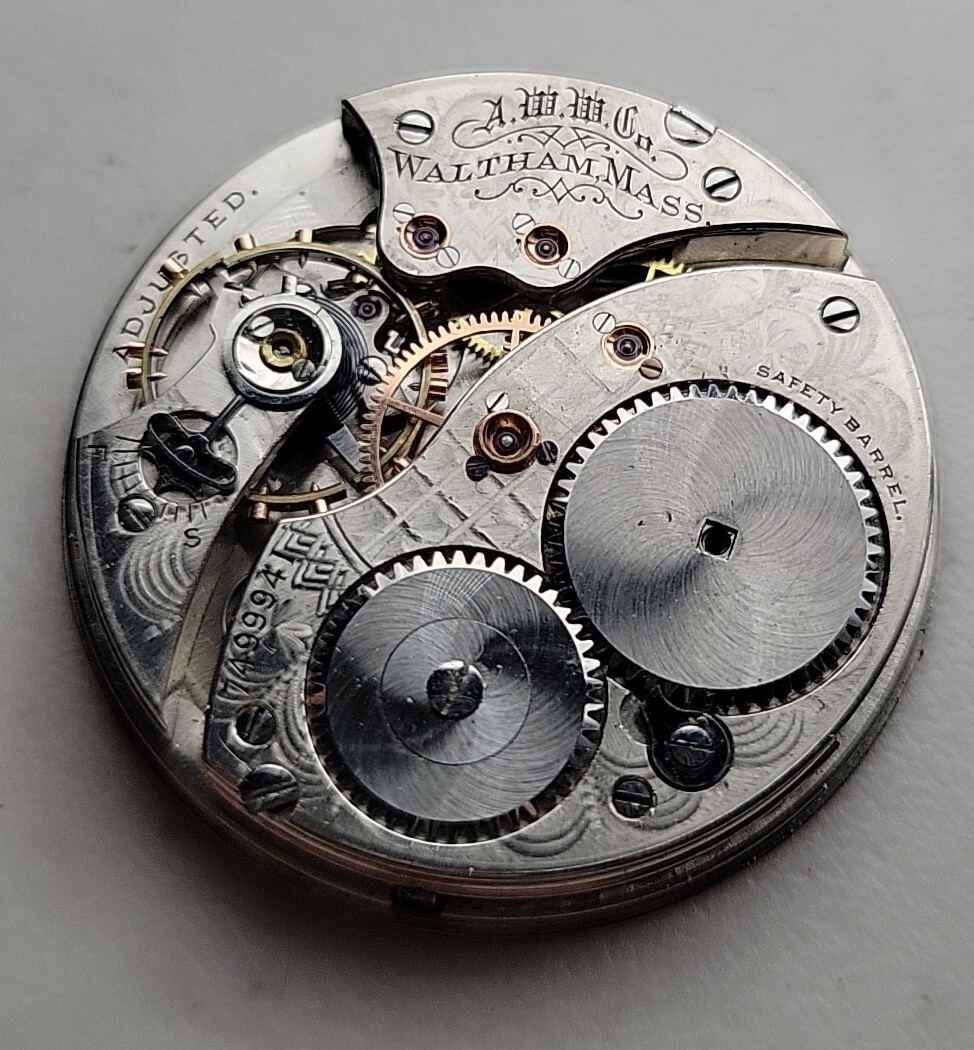 Model 1894 Waltham Gr 250 Size 12 Pocket Watch Movement For Repairs