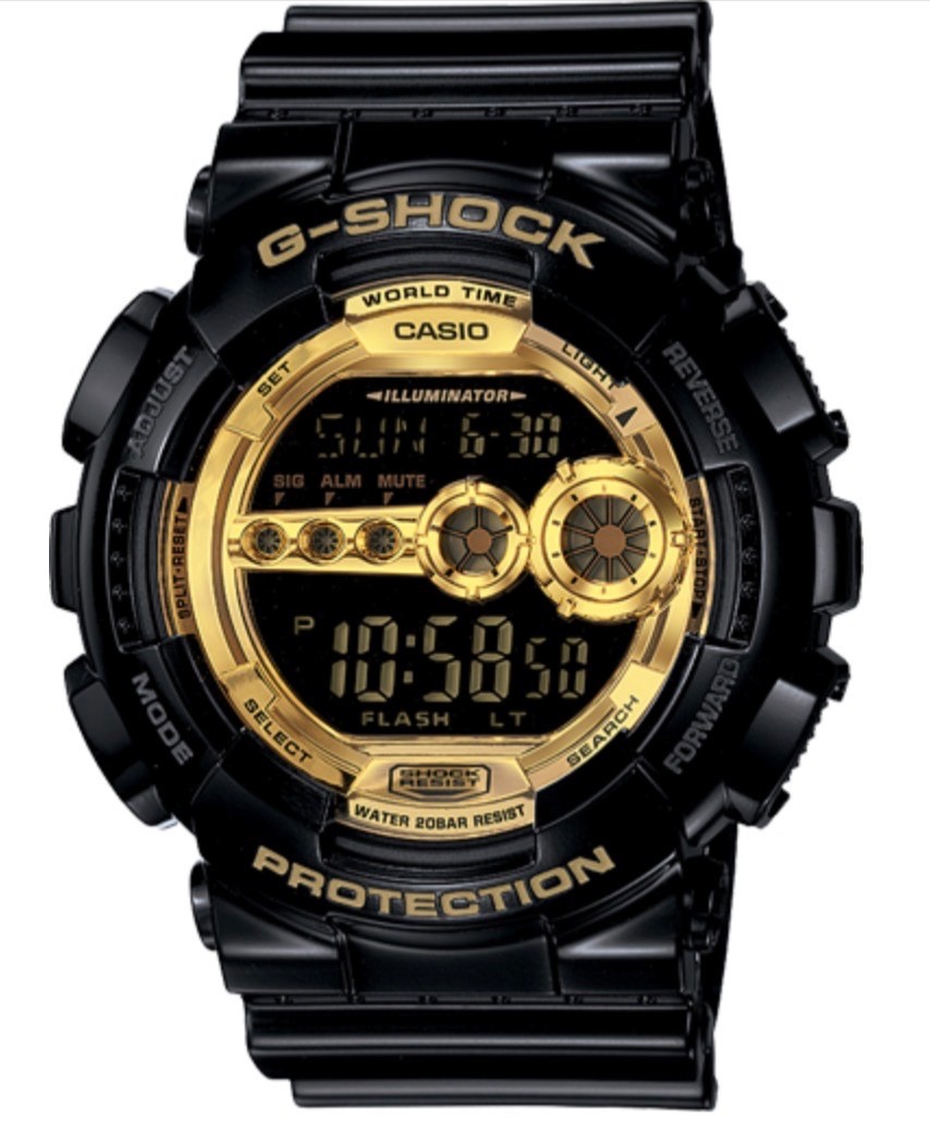 GENUIN CASIO Gloss Black Band Strap GA-110GB-1A GD-100GB-1 GAC-100BR + Pins