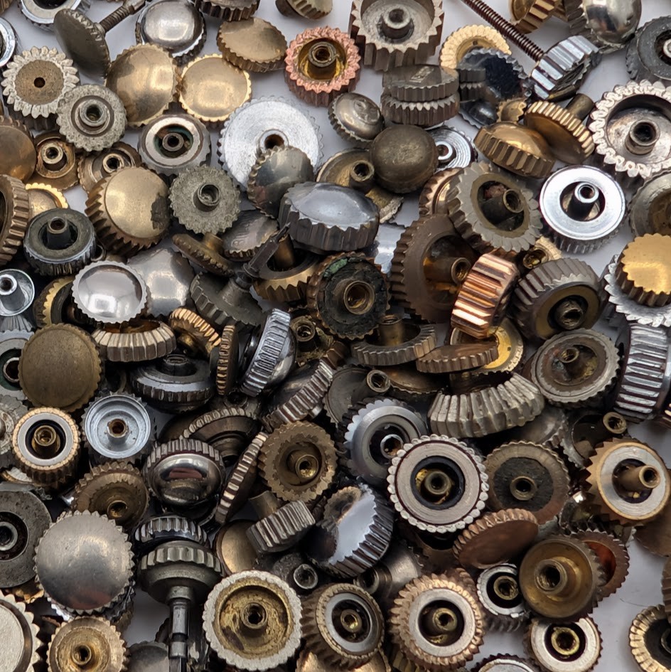 Watch Crowns Parts lot of 50 – Parts/Repair – Gold Toned