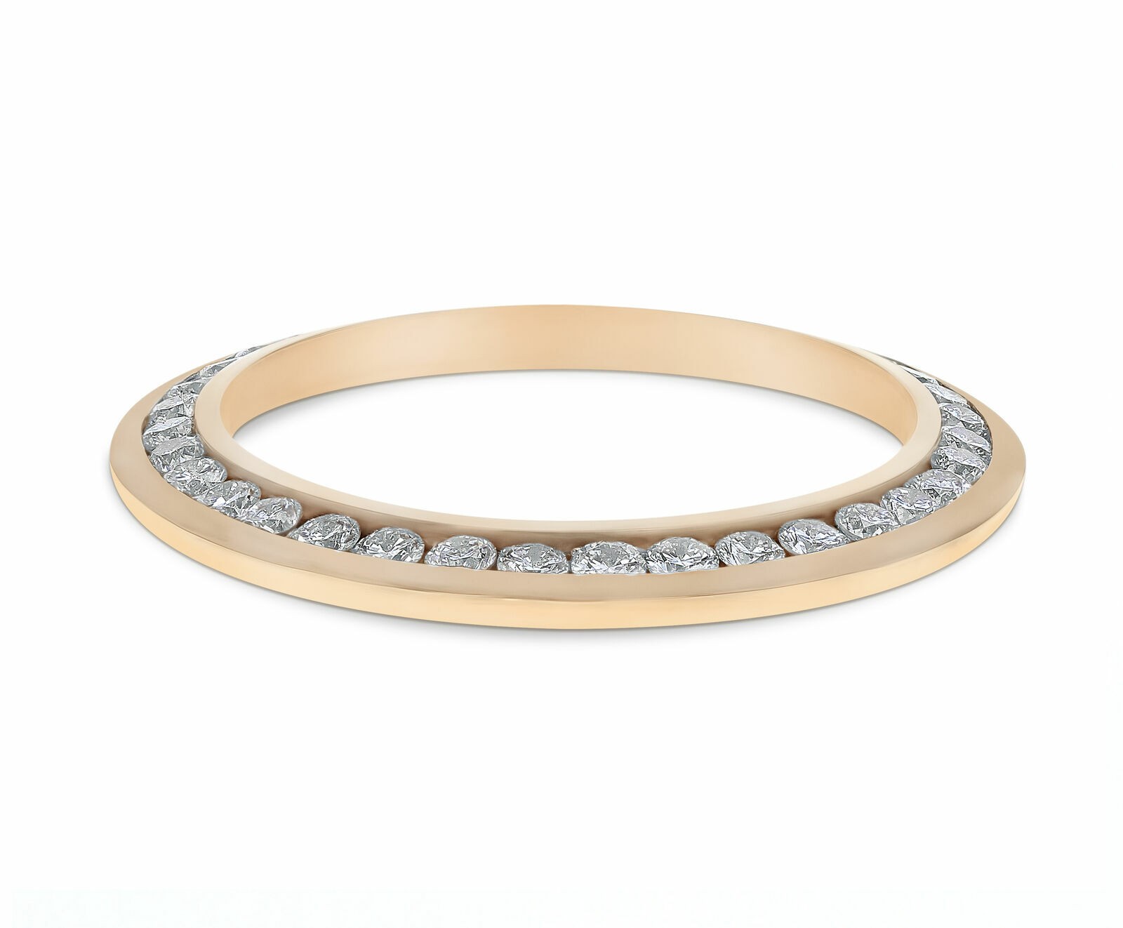 LADIES 2CT CHANNEL SET NATURAL DIAMOND BEZEL 14KY FOR ROLEX 79193, 69068, 69078