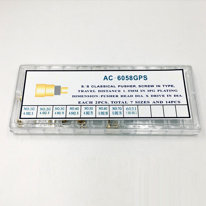 AC-6058GPS Classic Stainless Screw In Type Watch Pusher Crown Chronograph Button