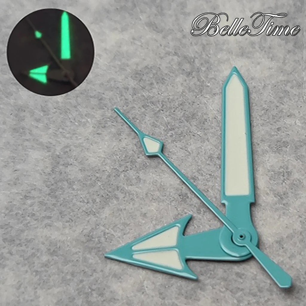 C3 Green Luminous Watch Hands Set For NH34 NH35 4R35 NH36 4R36 Movement