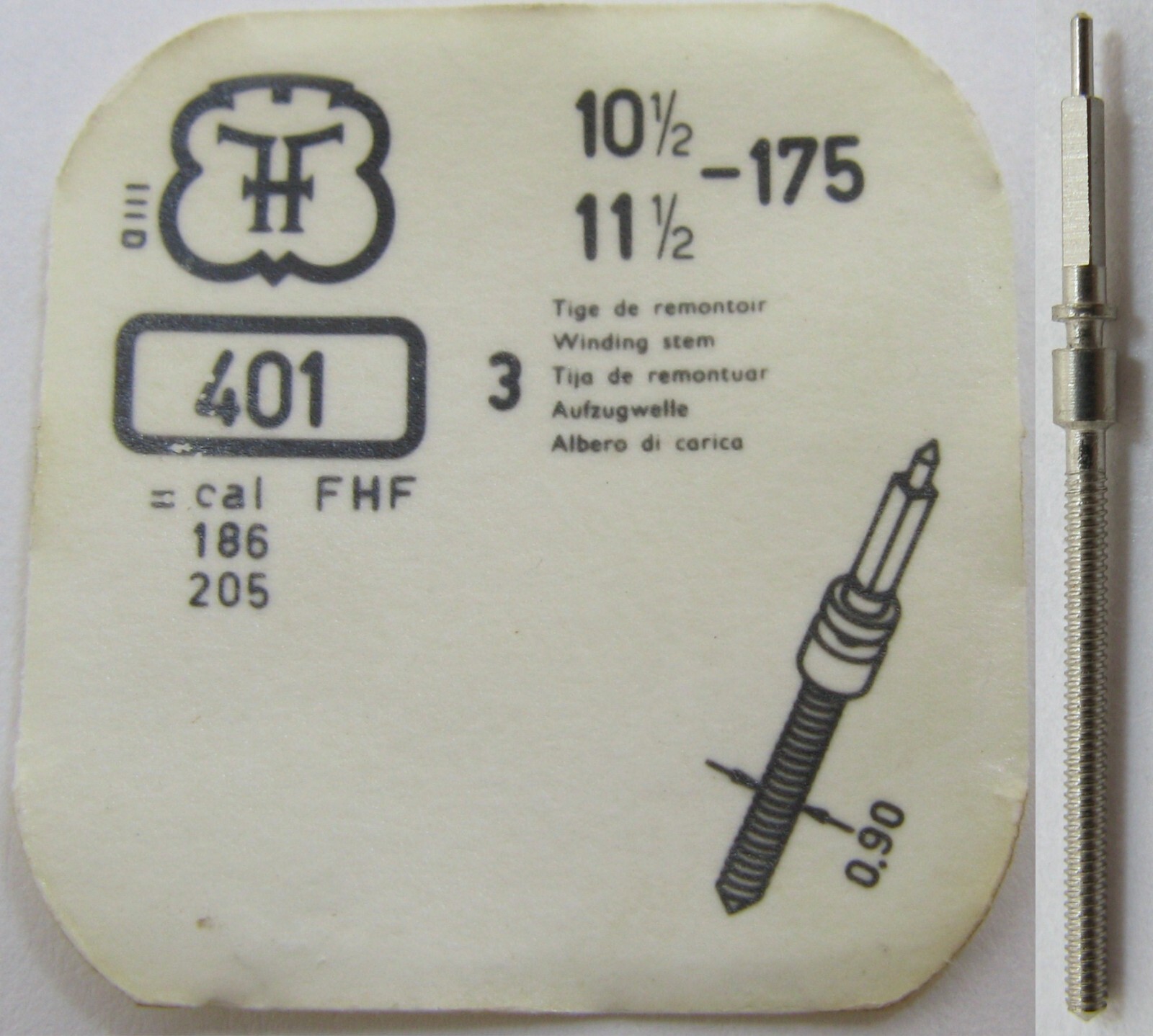 FHF 175 186 205 + … watch parts winding stem #401 x1 * tap 10 *