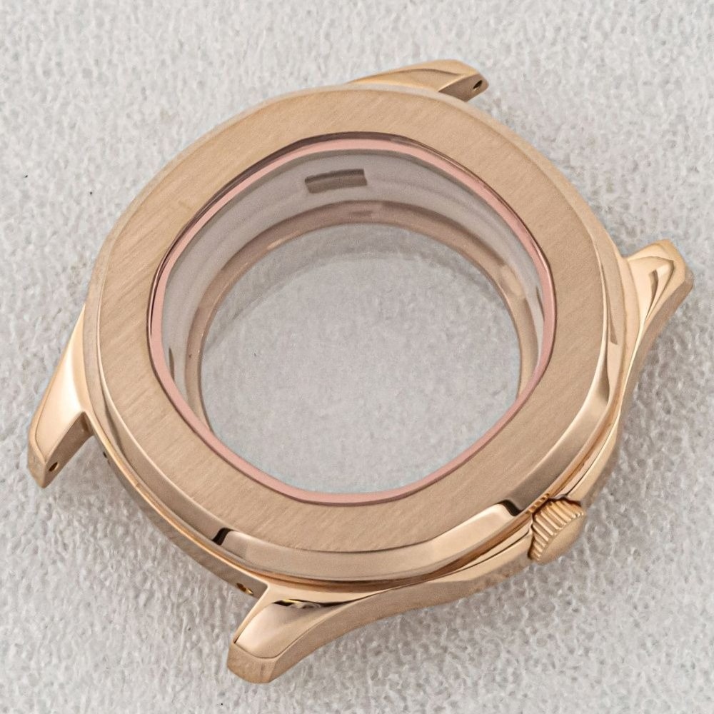 42mm 316L Solid Stainless Steel Gold Watch Case For Seiko NH35 NH36 Movement