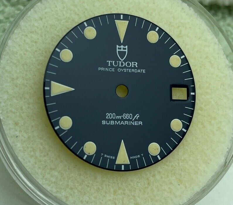 ORIGINAL FACTORY TUDOR SUBMARINER 76100 26mm GLOSSY BLUE VERY RARE DIAL