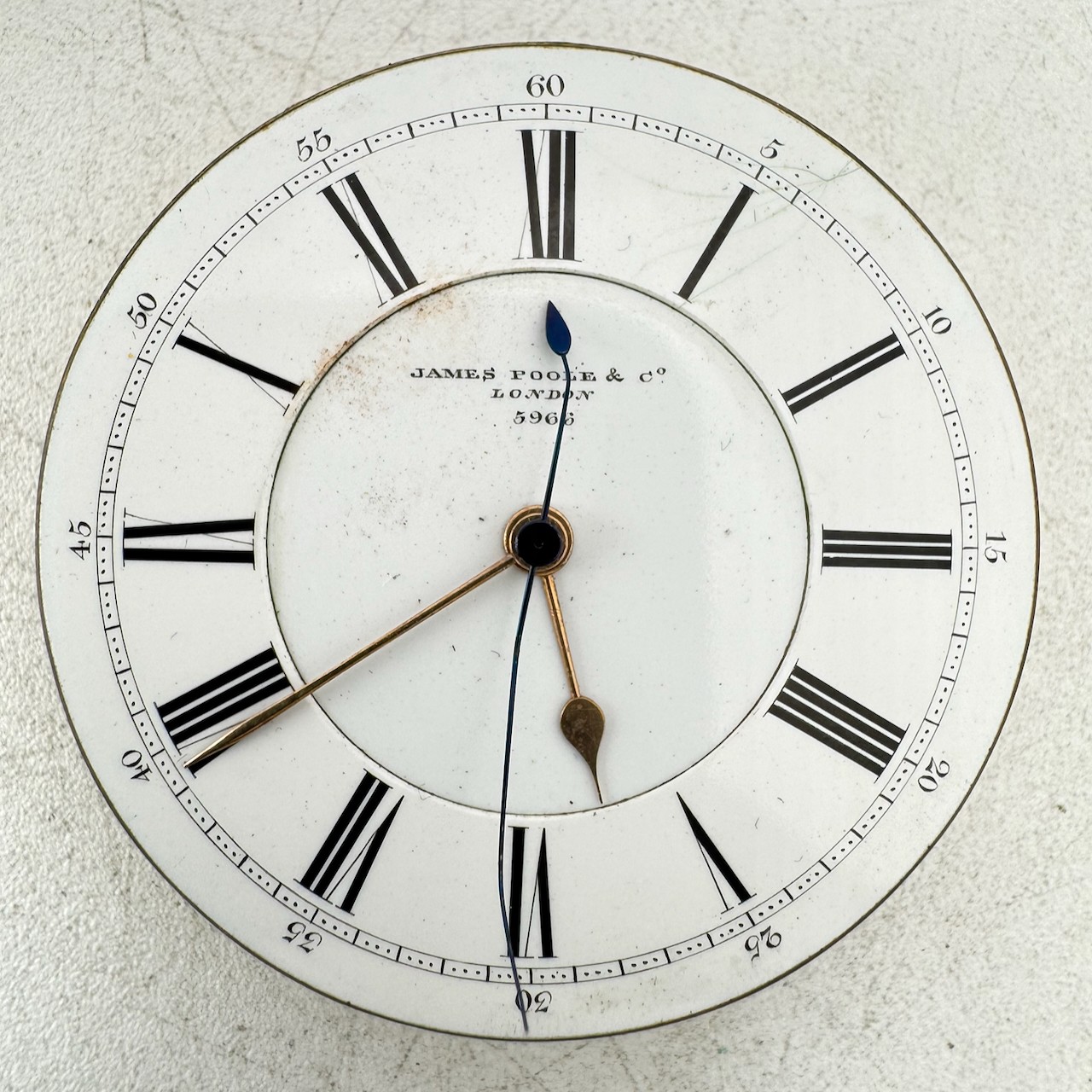 Antique 46mm James Poole Center Second Chronograph Pocket Watch Movement