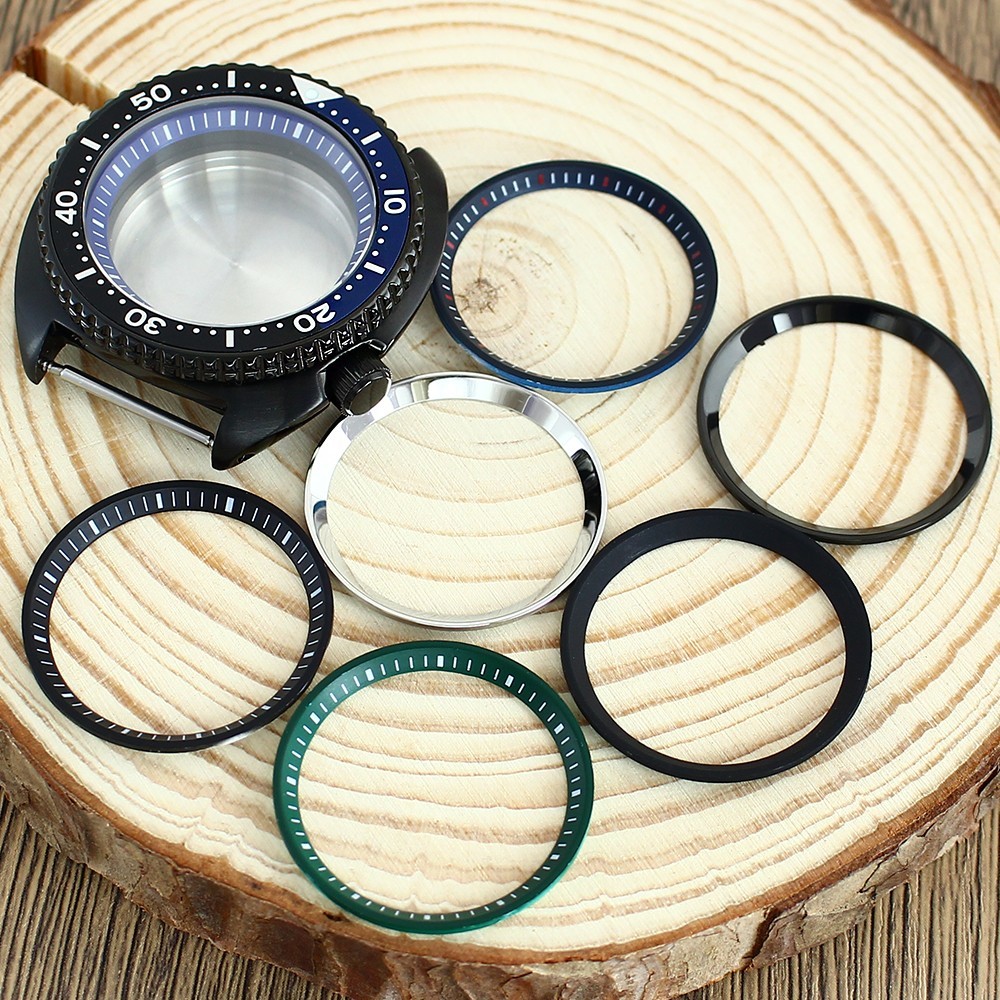 Sapphire 45mm Steel Black Watch Case Modify Seiko Turtle Mod For NH35 34 NH36 38