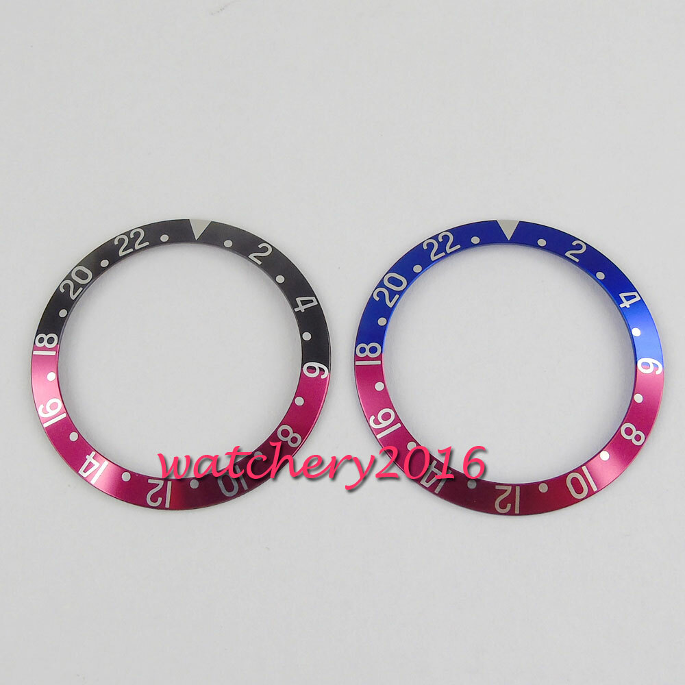38mm high quality red & blue & Black Watch bezel insert for 40mm sub GMT watch