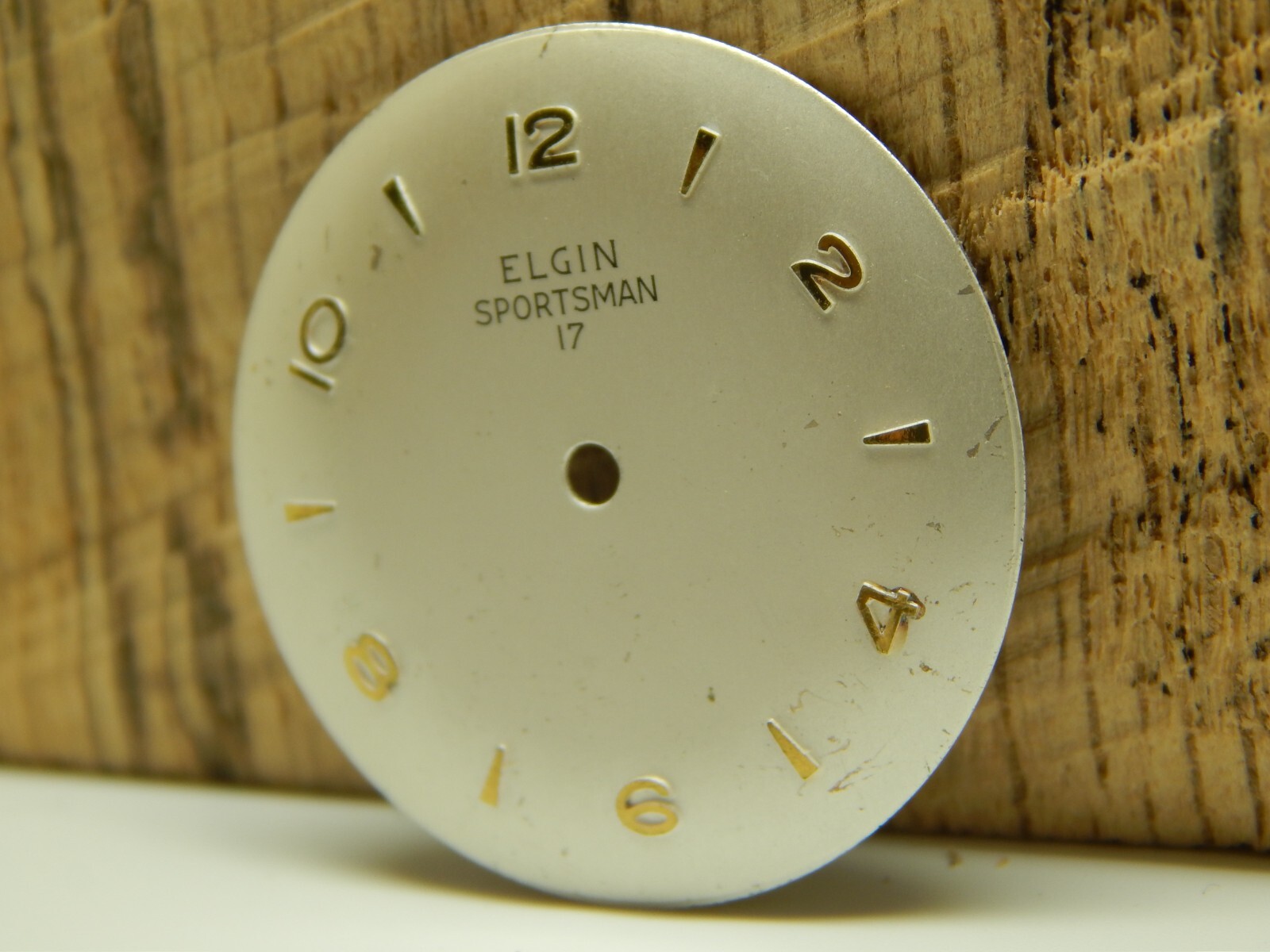 Beautiful Elgin Sportsman 17 Pearl Watch Dial 27.8mm Diameter NOS