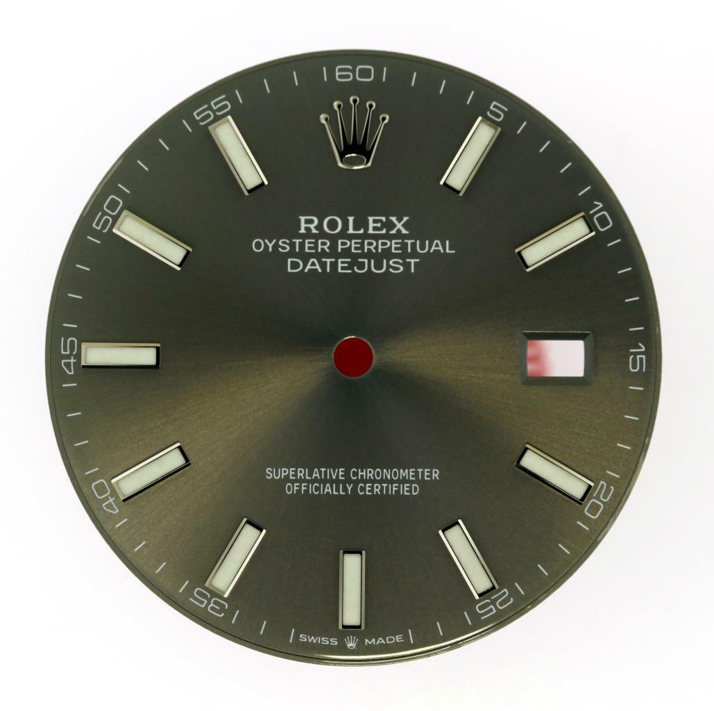 Original Men Rolex Datejust 41 126334 126300 Charcoal Index Dial Stainless #A4