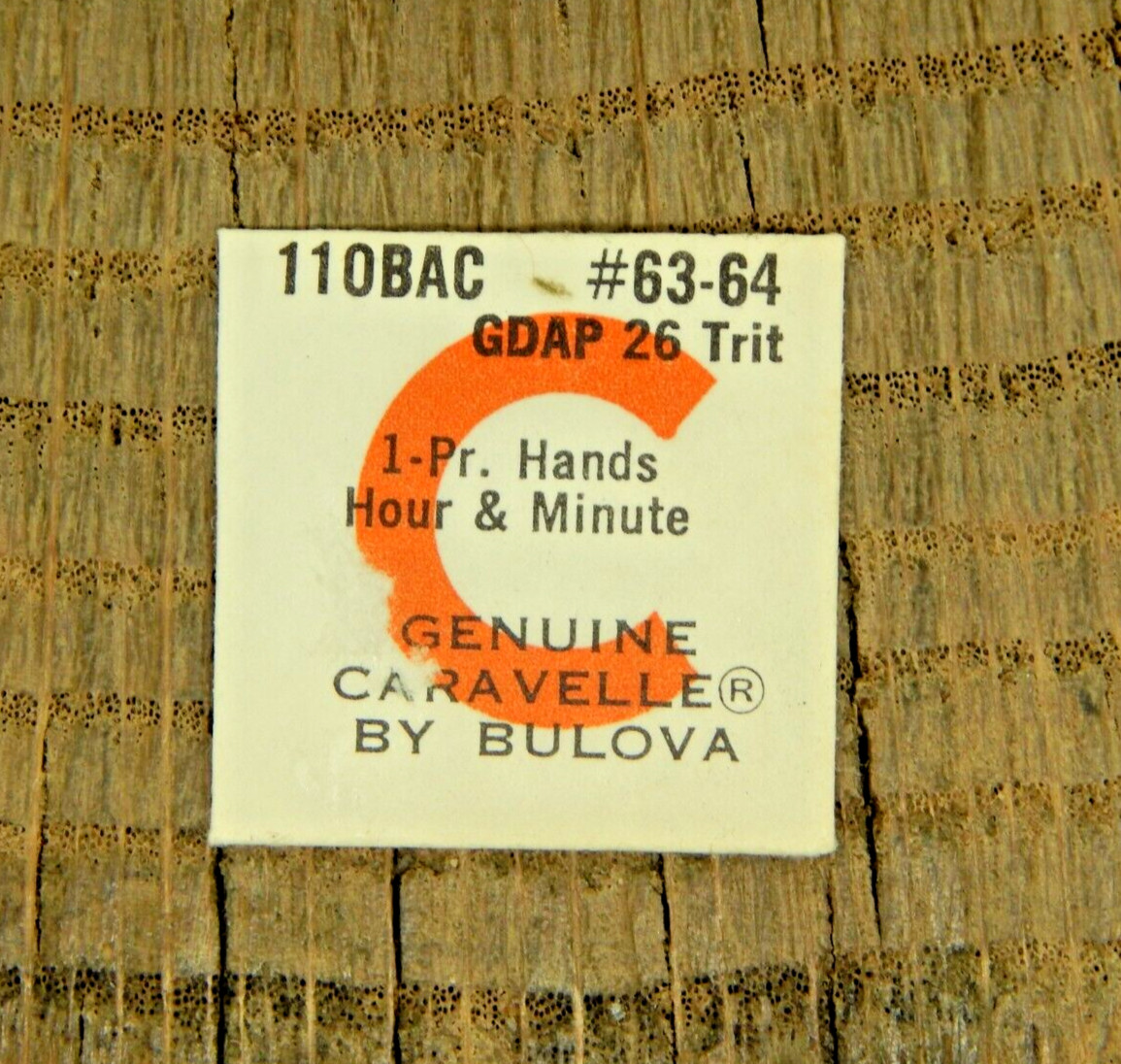 Genuine Caravelle 11OBAC GDAP 26 TRIT Set of Hands Watch Part 63-64 NOS