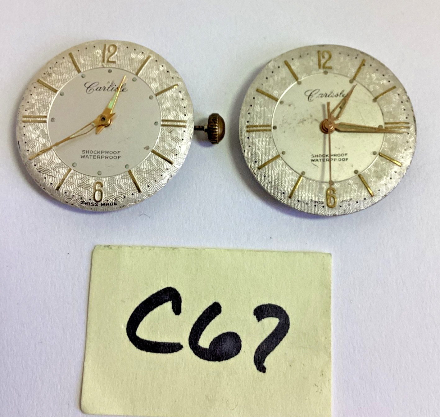 Lot Carlisle Henriline Watch Co Ebosa 65 Running Swiss Spare Parts Repair READ