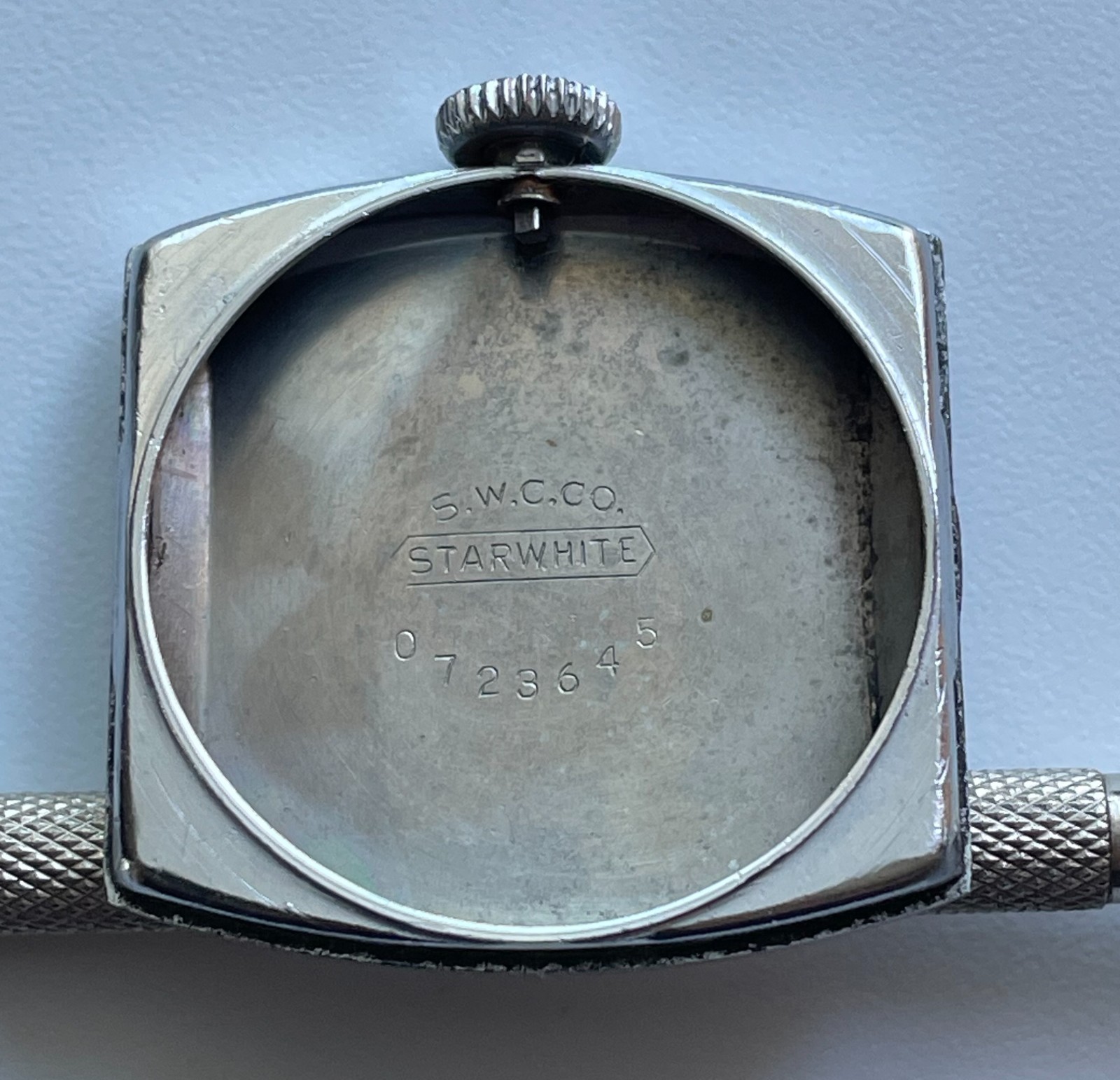 Vintage Star Watch Case Co Starwhite Cushion Square Watch Case 26.5mm Parts