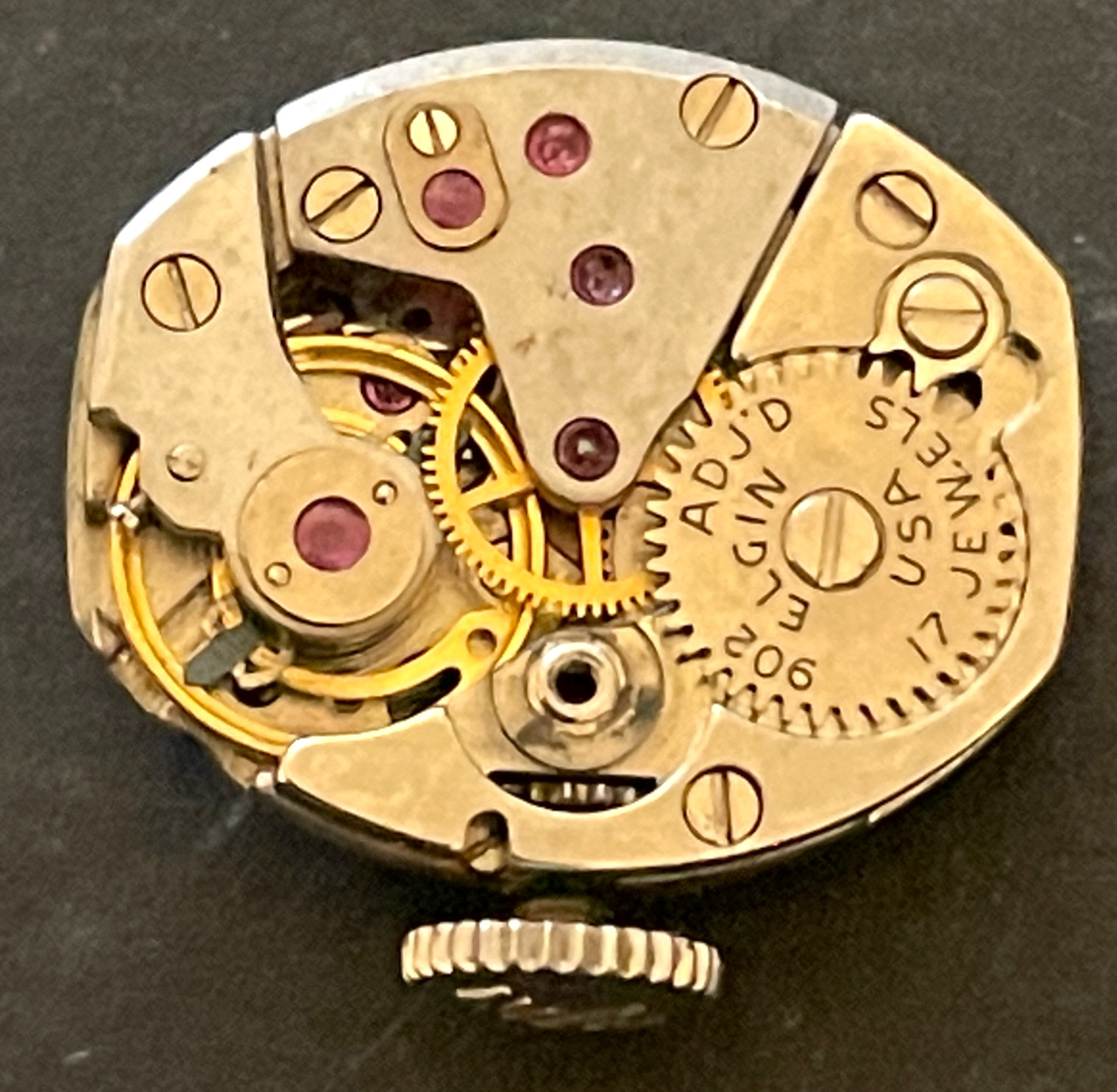 Vintage Elgin Cal 902 Ladies Watch Movement Women’s Good Balance 17j USA