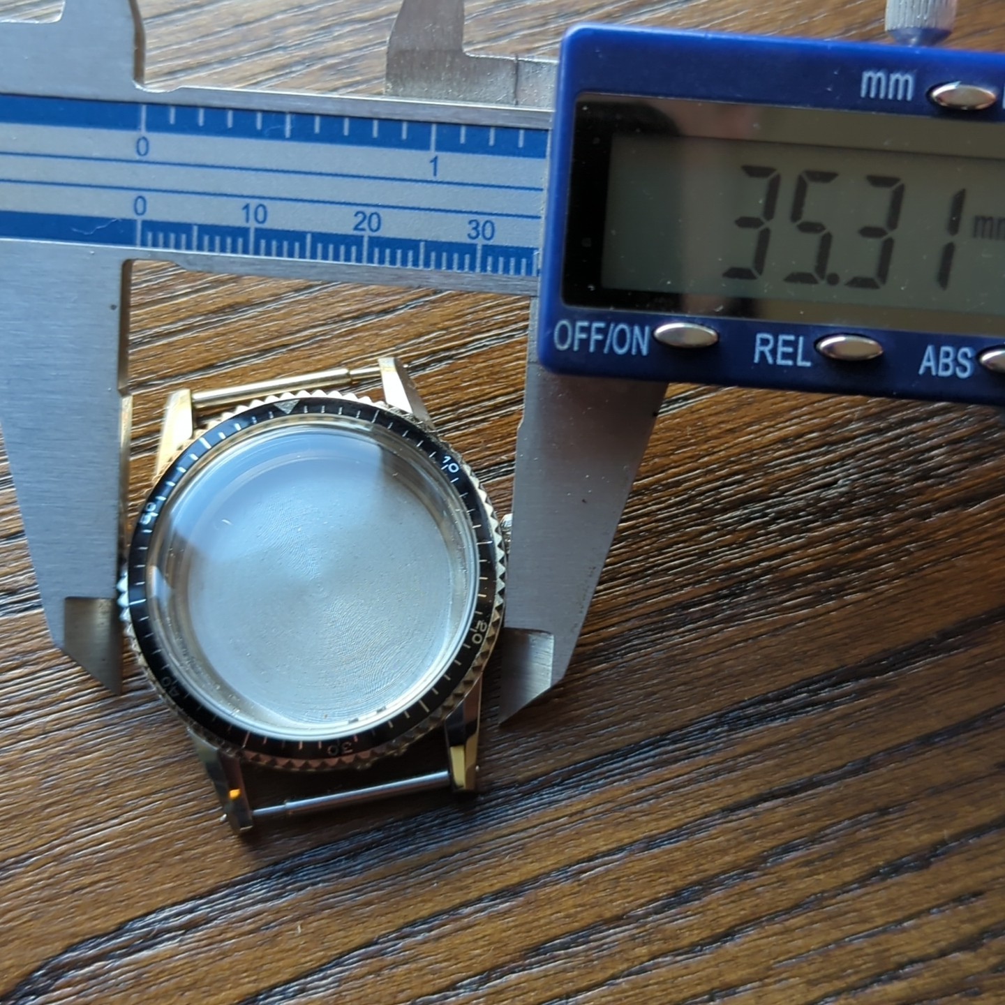 Swiss FHF 73 Ajustor Diver Watch Case, 35mm, All Steel New Old Stock (WT)