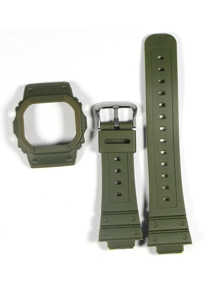 Silicone Case+Strap For Casio G-SHOCK DW5600 DW5000 Resin Waterproof Watch set